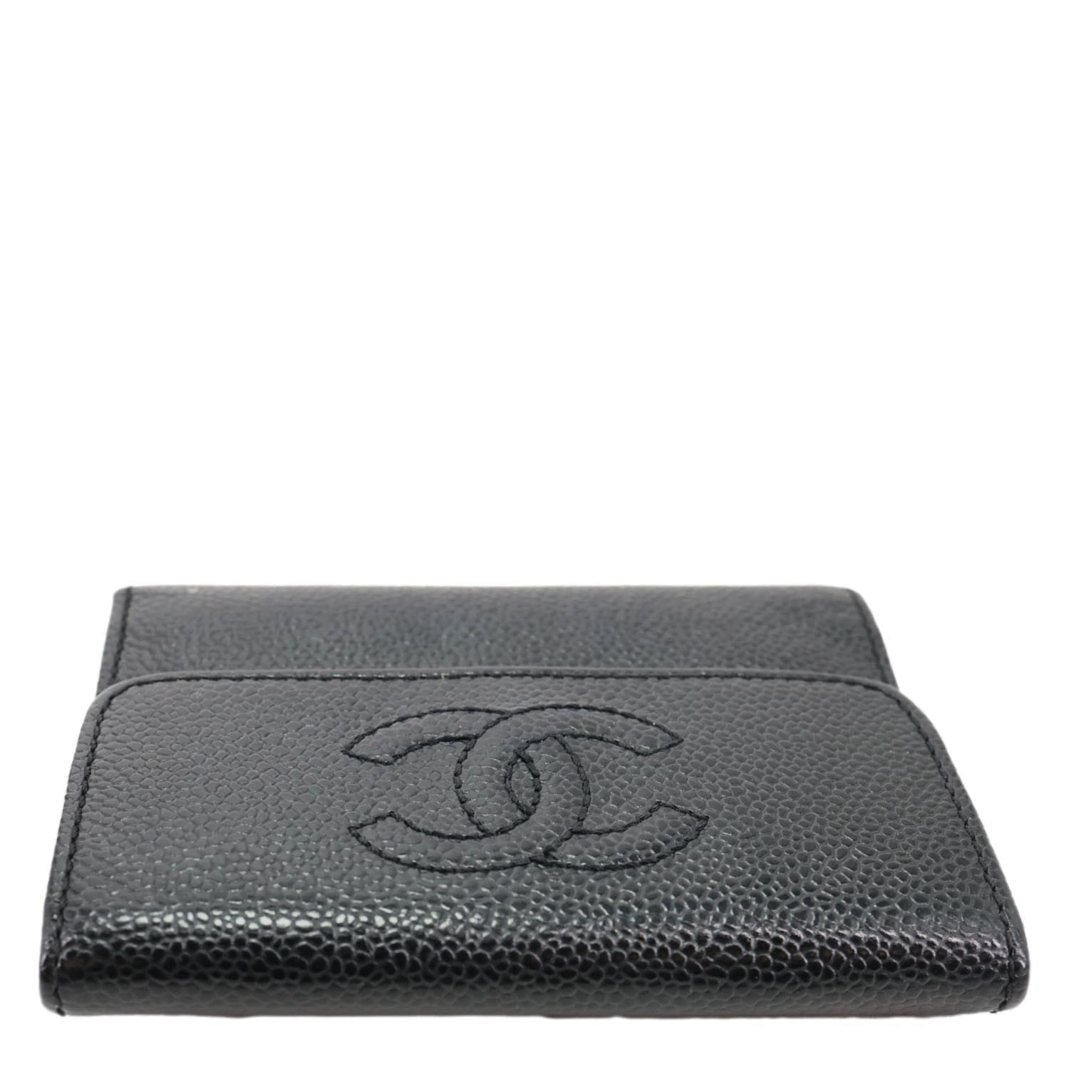 CHANEL Timeless CC Flap Caviar Leather Card Holder Black