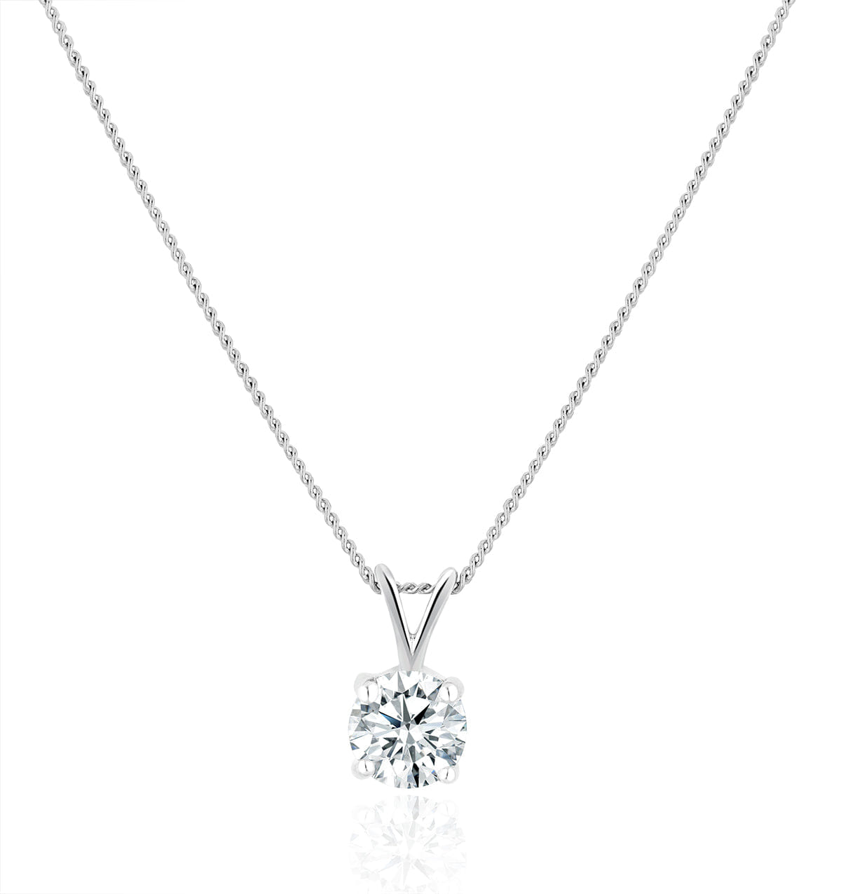 Chloe 0.50ct Lab Diamond Solitaire Necklace Pendant in 9K White Gold H/Si