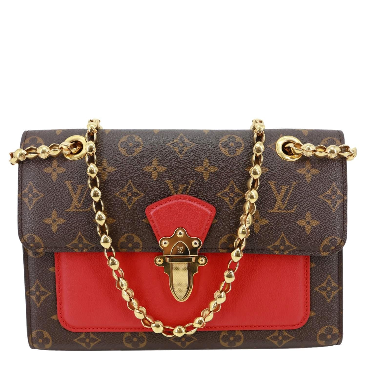 LOUIS VUITTON Victoire Monogram Canvas Shoulder Bag Cherry