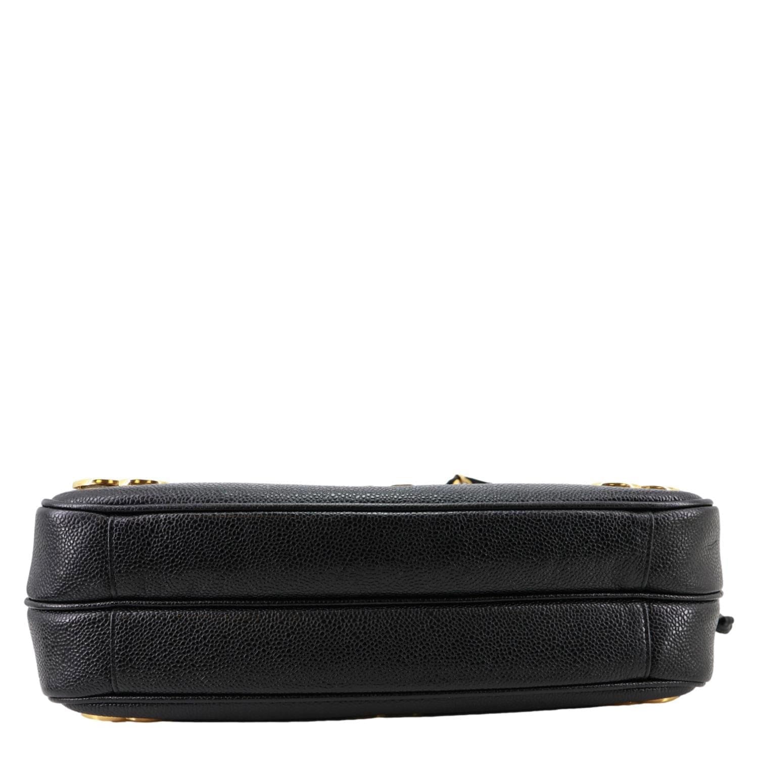 CHANEL Triple CC Lambskin Caviar Leather Shoulder Bag Black