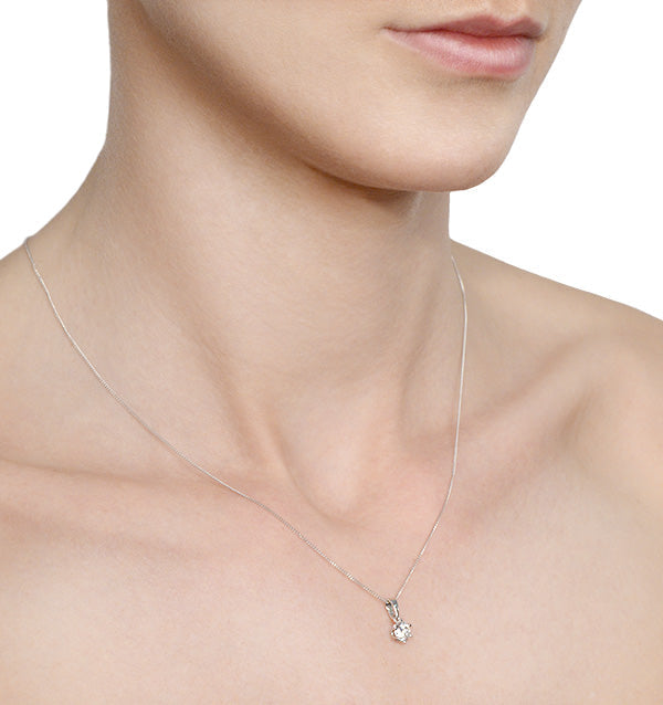 Chloe 0.50ct Diamond Solitaire Pendant Necklace Premium Quality in 18K White Gold