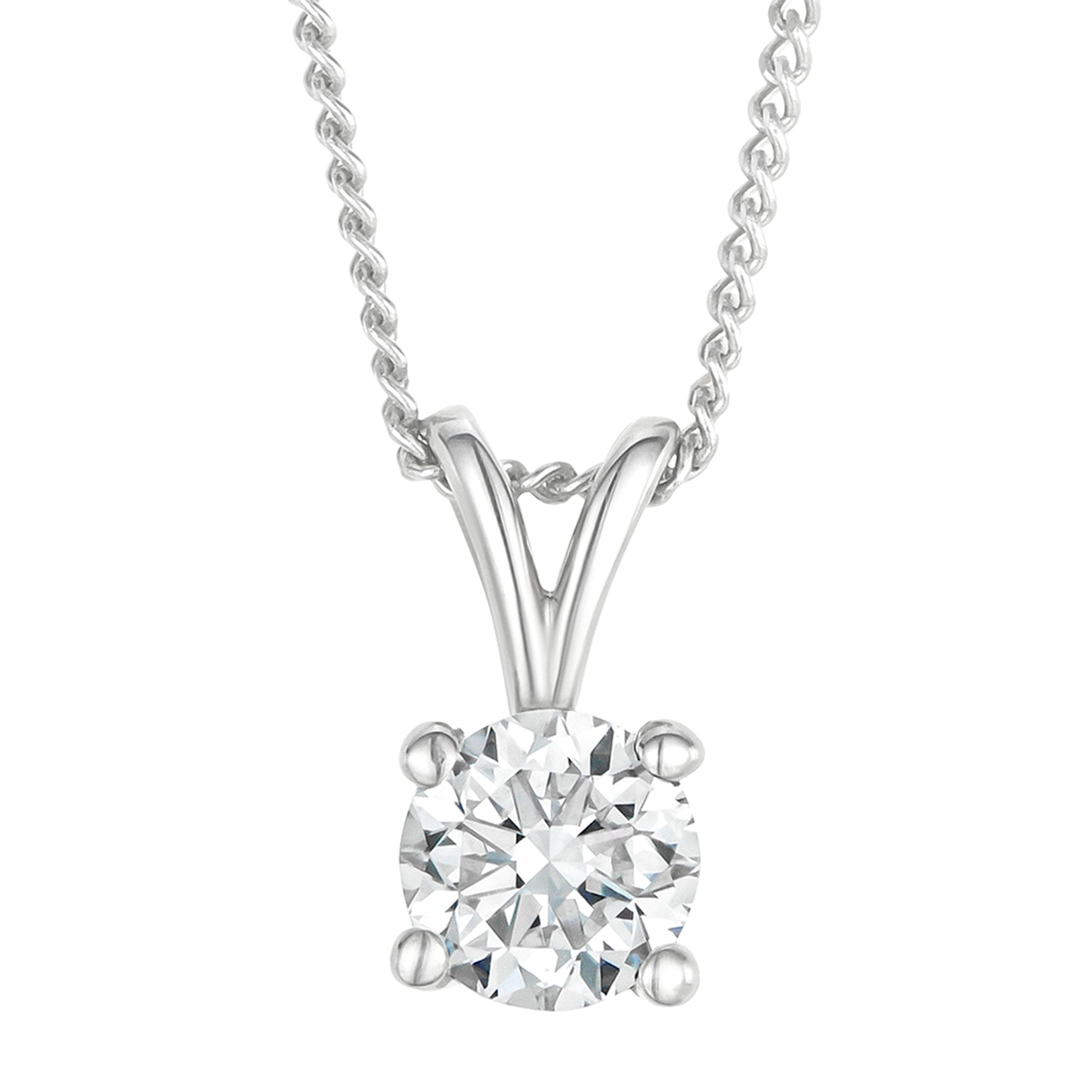 Chloe 0.33ct Lab Diamond Solitaire Necklace Pendant in 9K White Gold H/Si