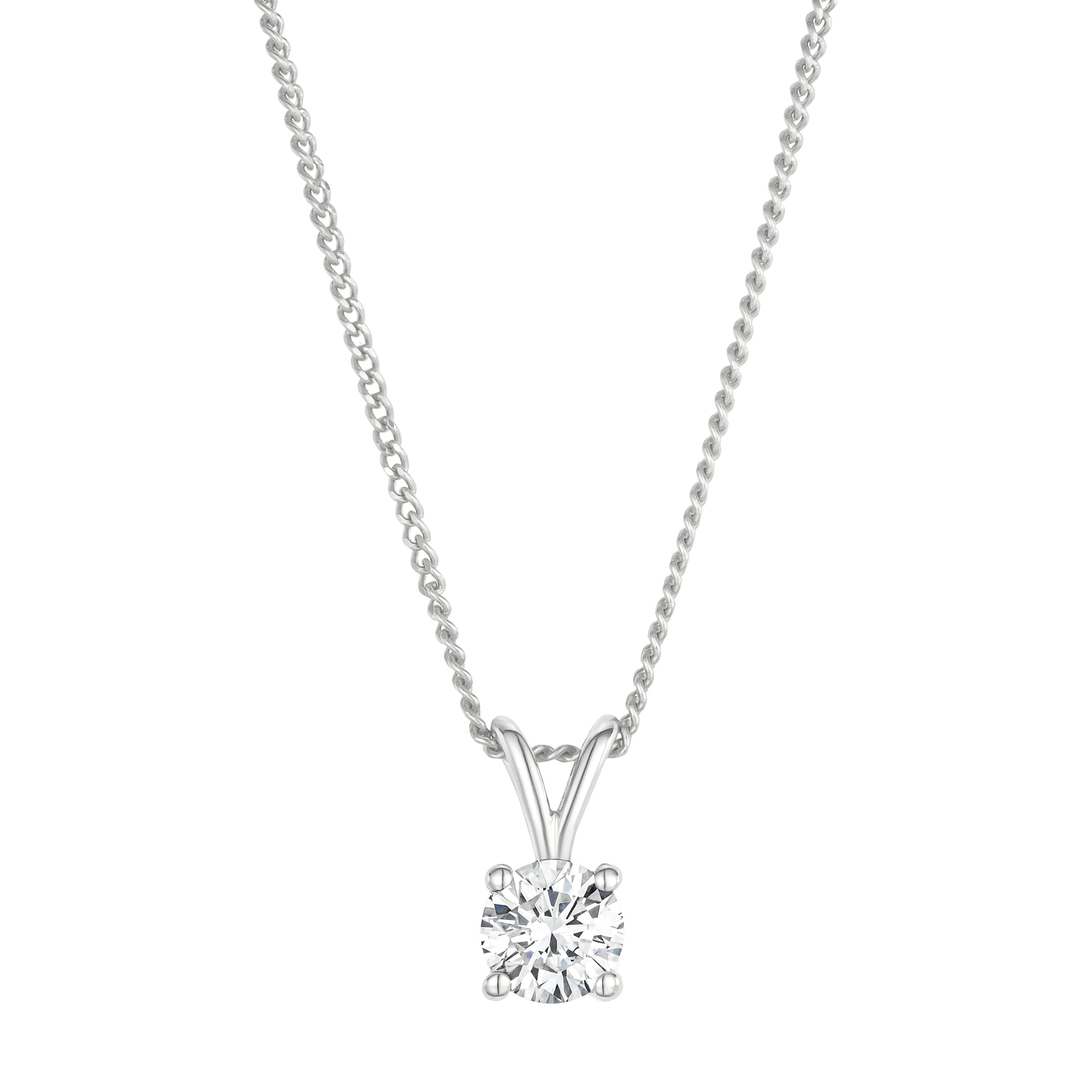 Chloe 0.25ct Lab Diamond Solitaire Necklace Pendant in 9K White Gold H/Si