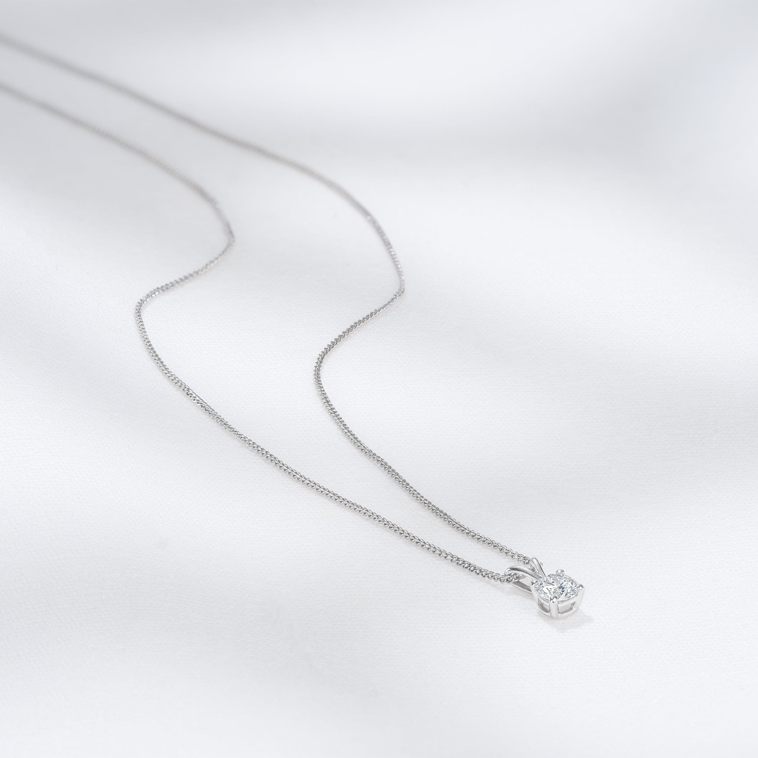 Chloe 0.25ct Lab Diamond Solitaire Necklace Pendant in 9K White Gold H/Si