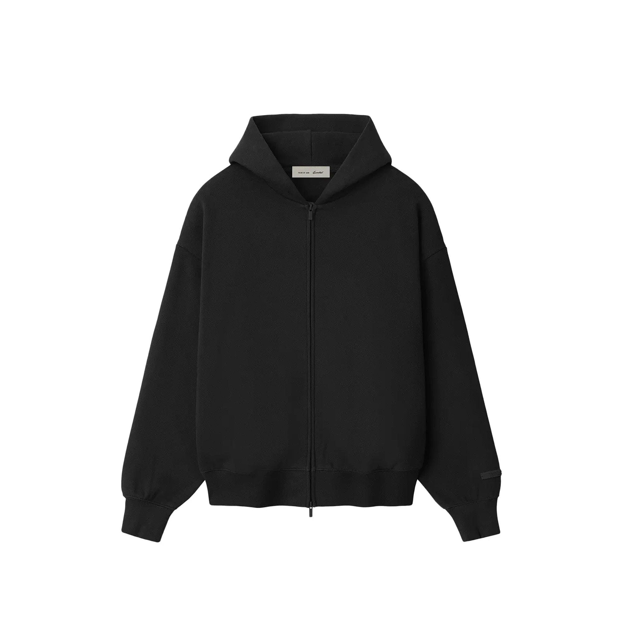 Fear of God Essentials Classic Zip-Up Hoodie 'Vintage Black/White' (2026)