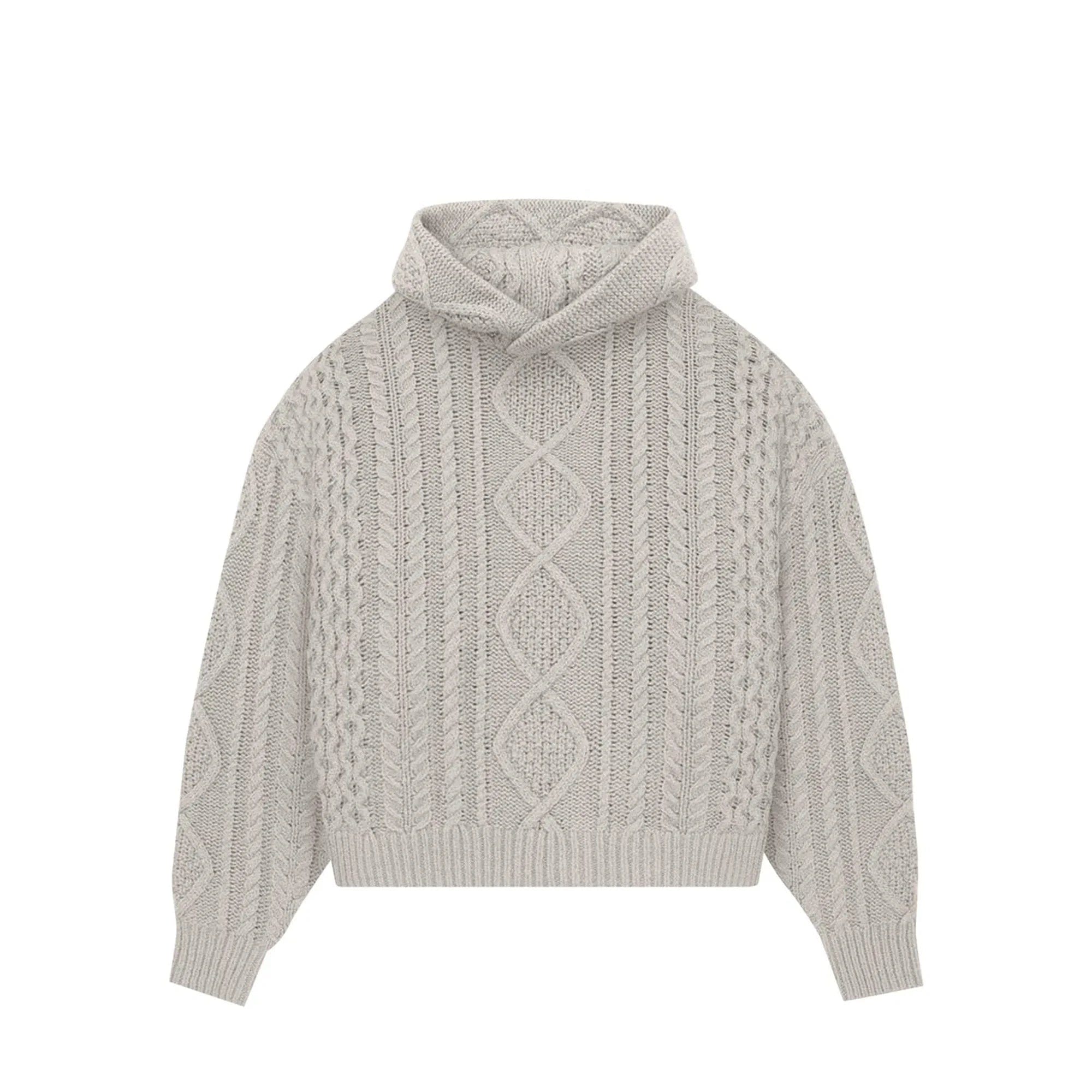 Fear of God Essentials Cable Knit Hoodie 'Silver Cloud' (2023)