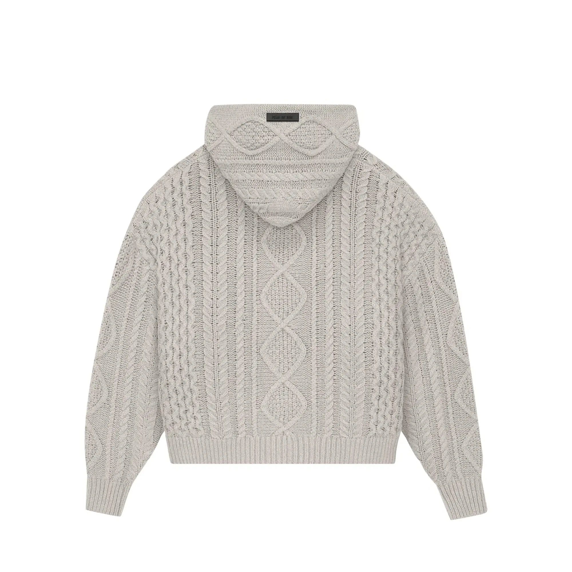 Fear of God Essentials Cable Knit Hoodie 'Silver Cloud' (2023)
