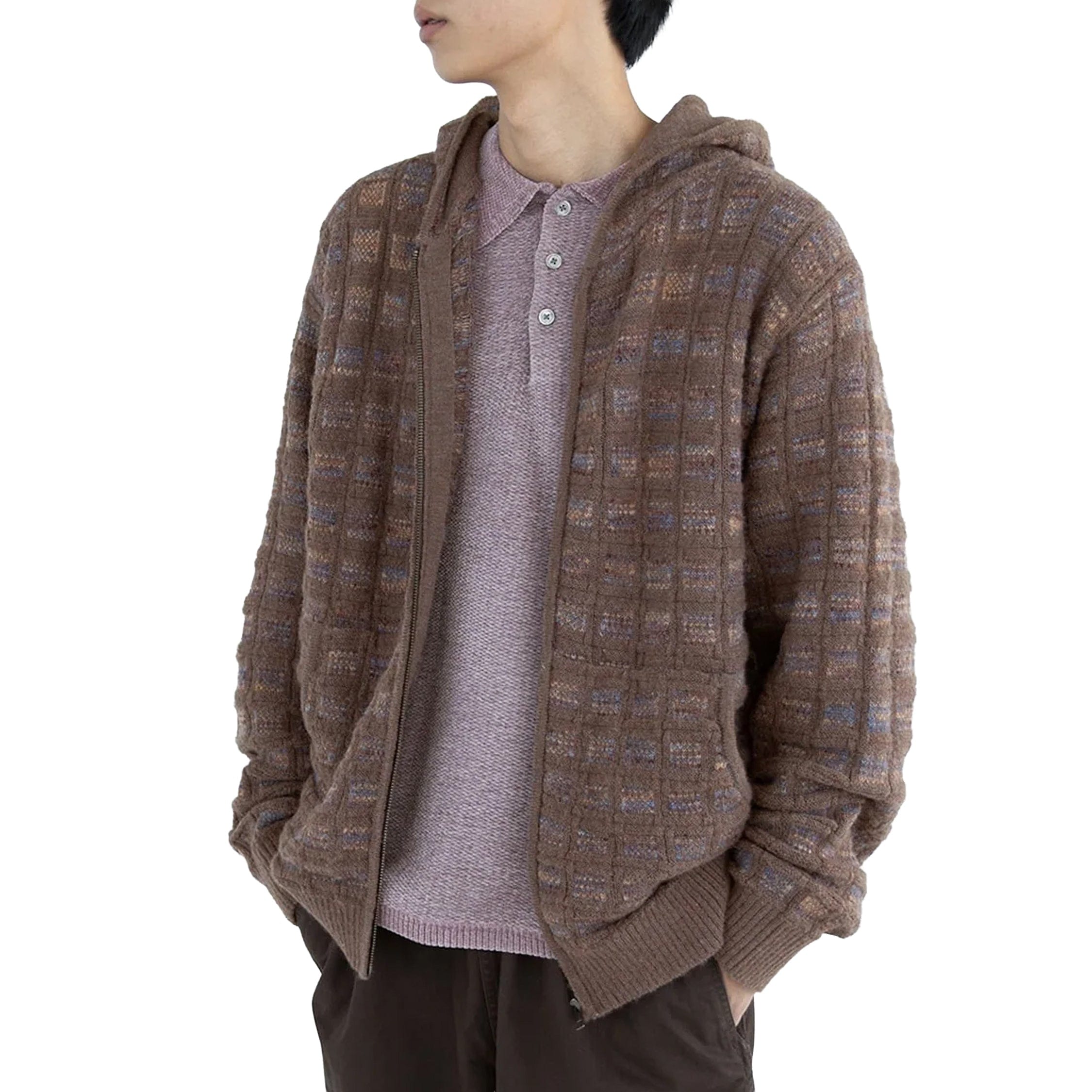 thisisneverthat Textured Knit Zip Hoodie