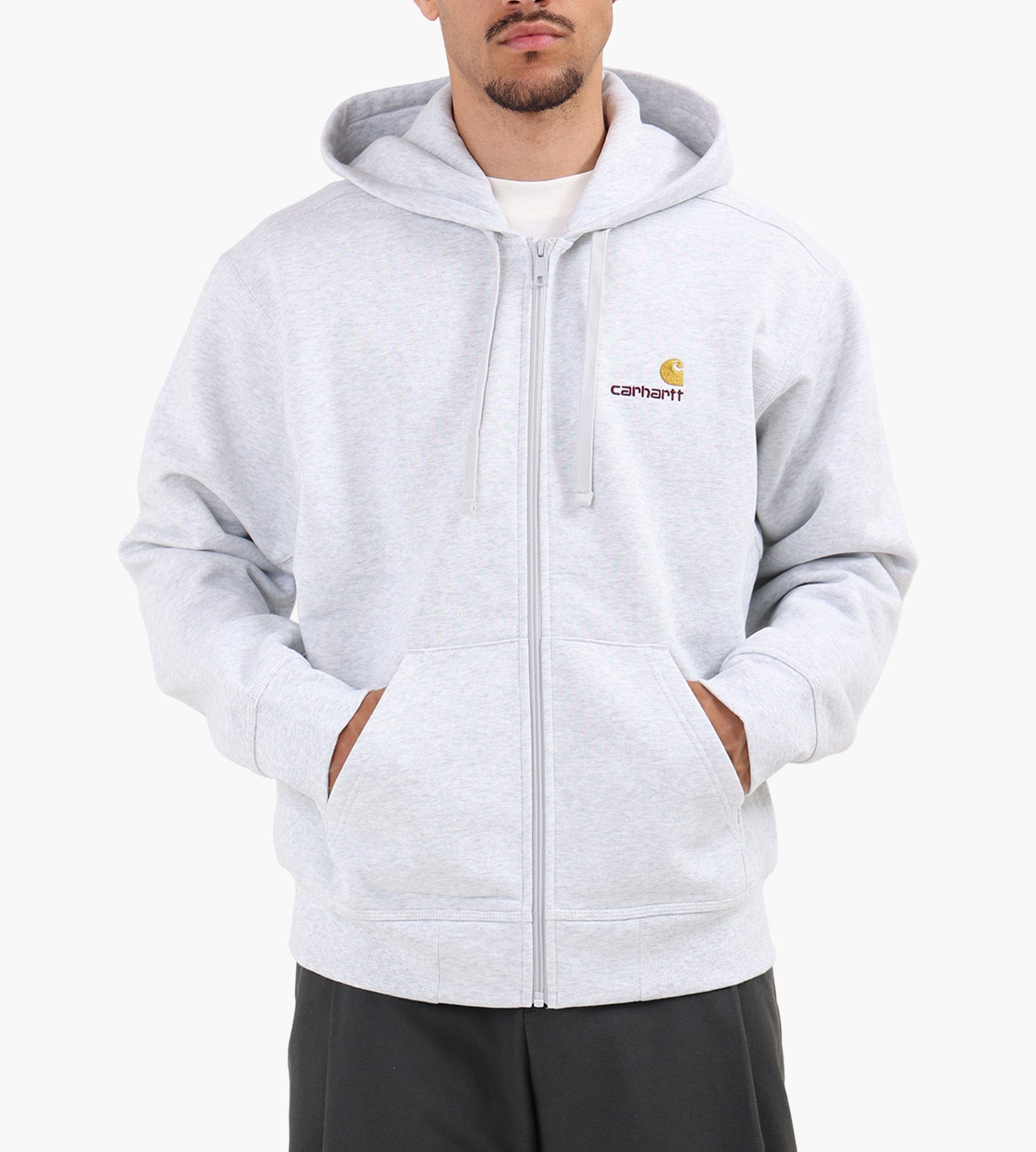 Carhartt WIP Hooded American Script Jacket Ash Heather