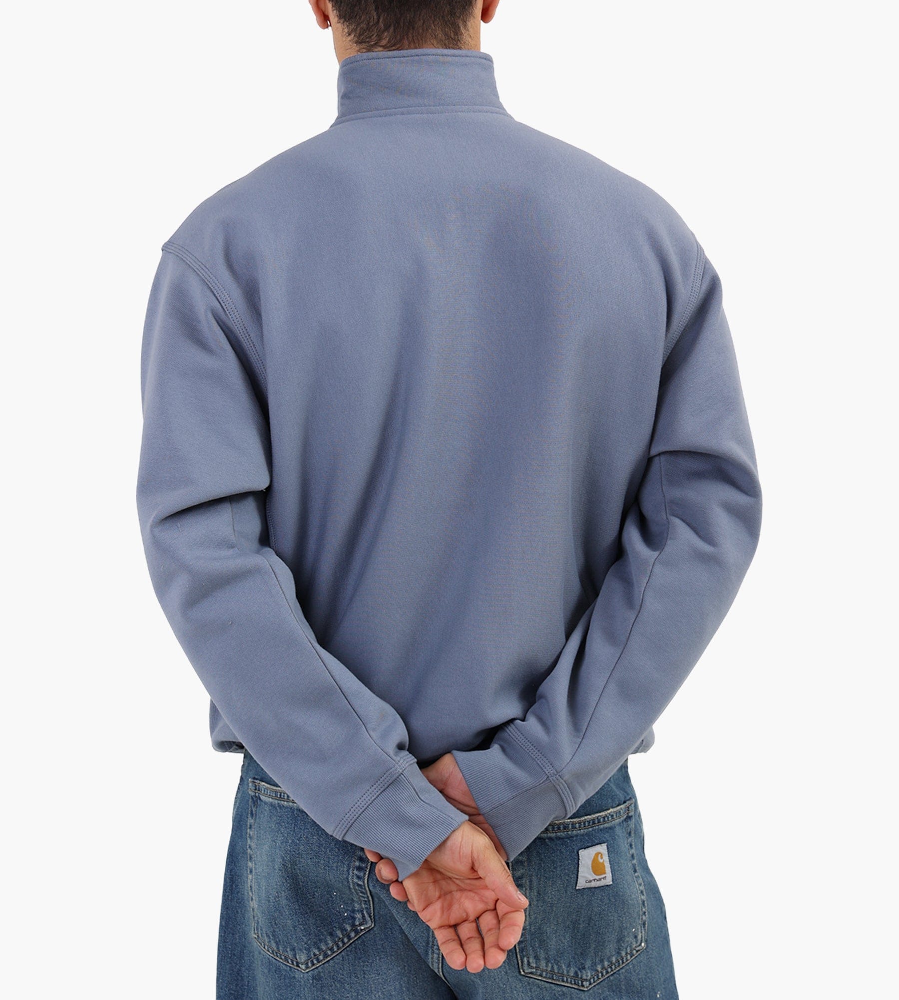 Carhartt WIP Half Zip American Script Sweater Shady Blue