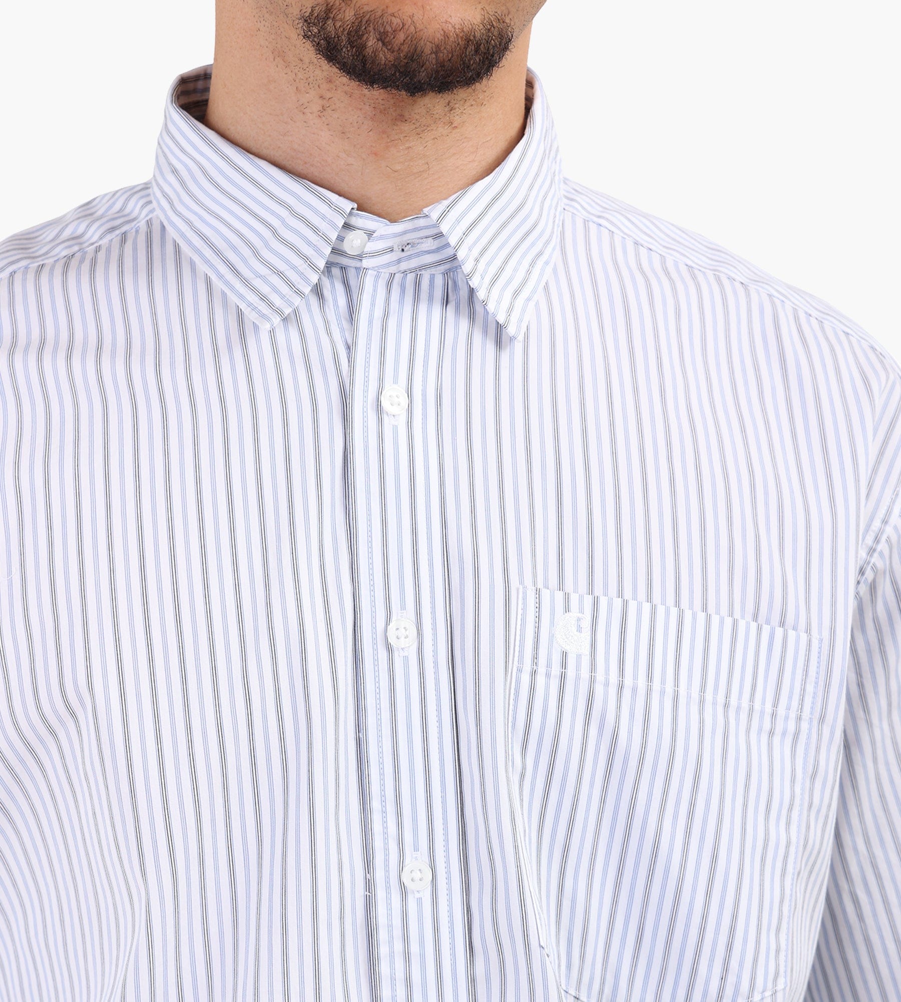 Carhartt WIP Short Sleeve Keene Shirt Keene Stripe White