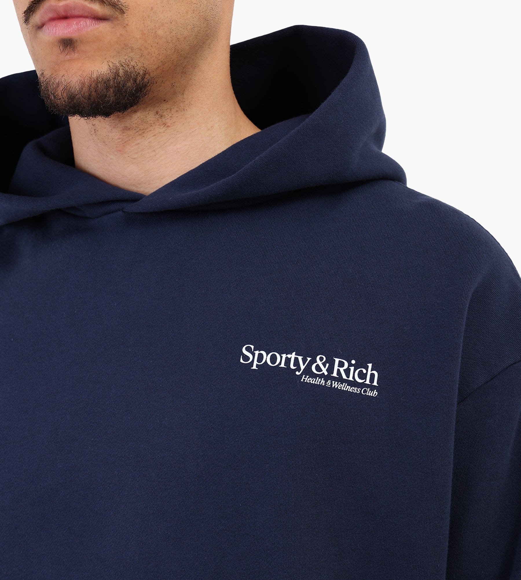 Sporty & Rich Modern Hoodie Dark Navy White