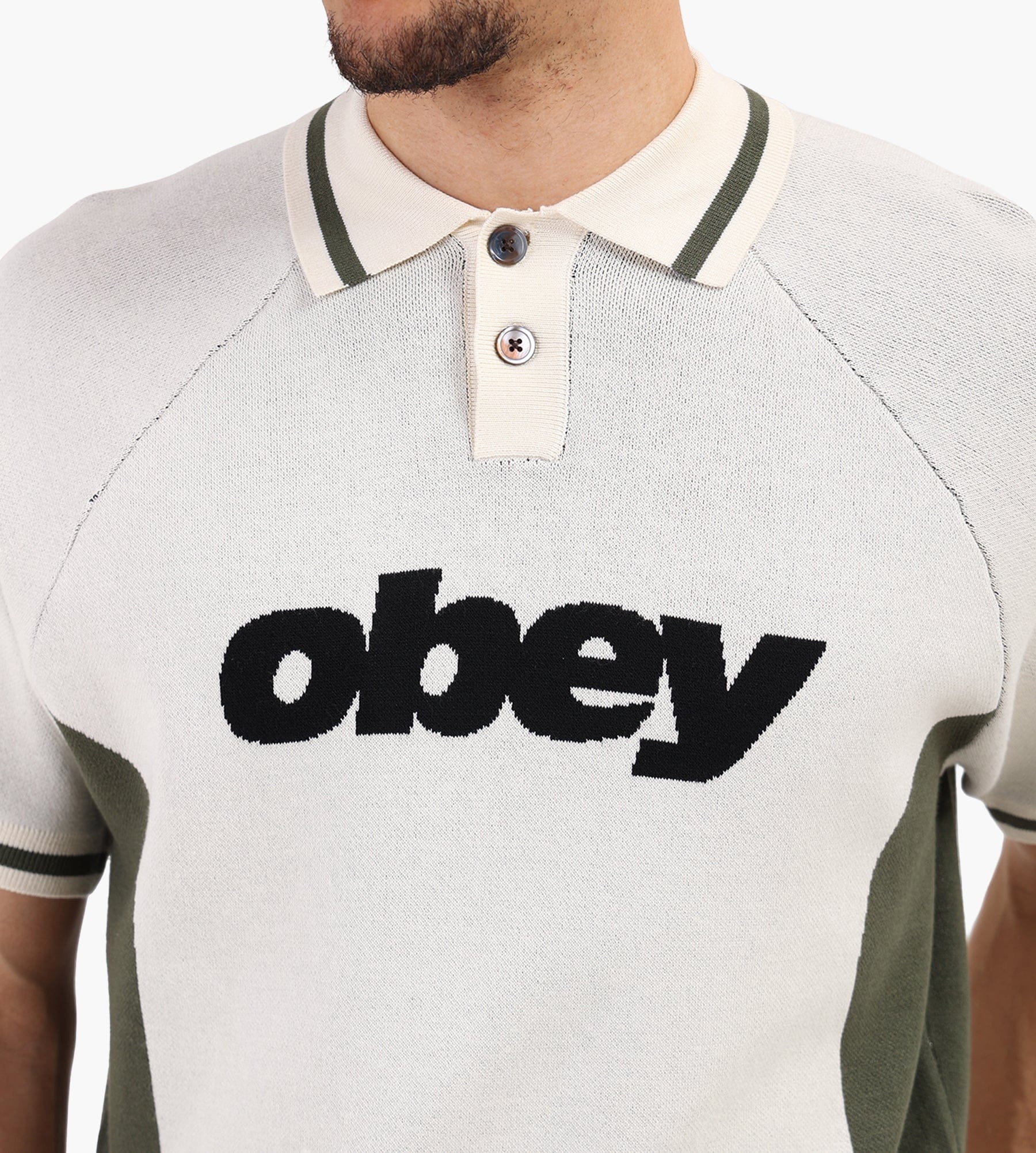 Obey Sport Polo Sweater Unbleached Multi