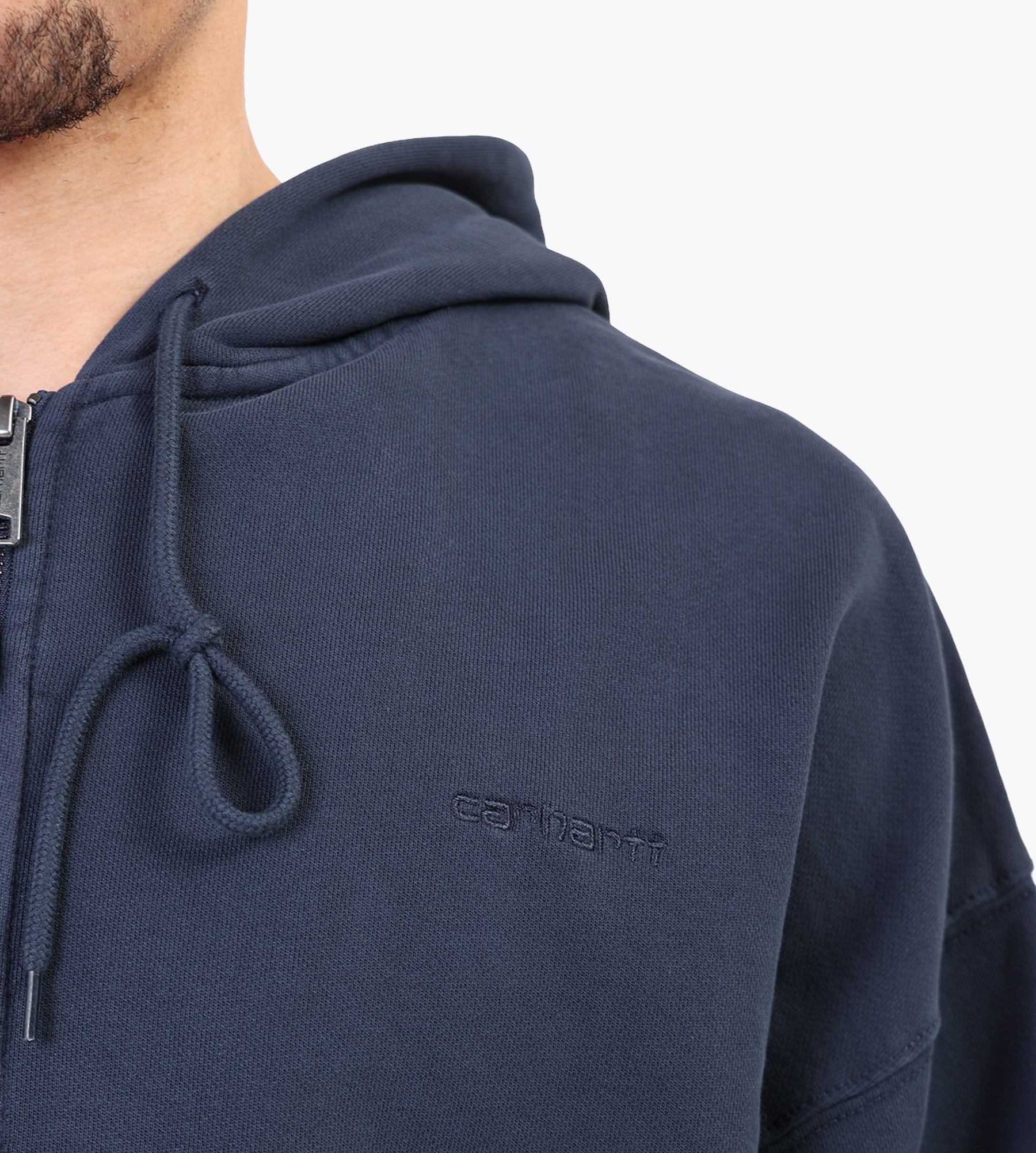 Carhartt WIP Hooded Benton Sweat Jacket Carbon Garment Dyed