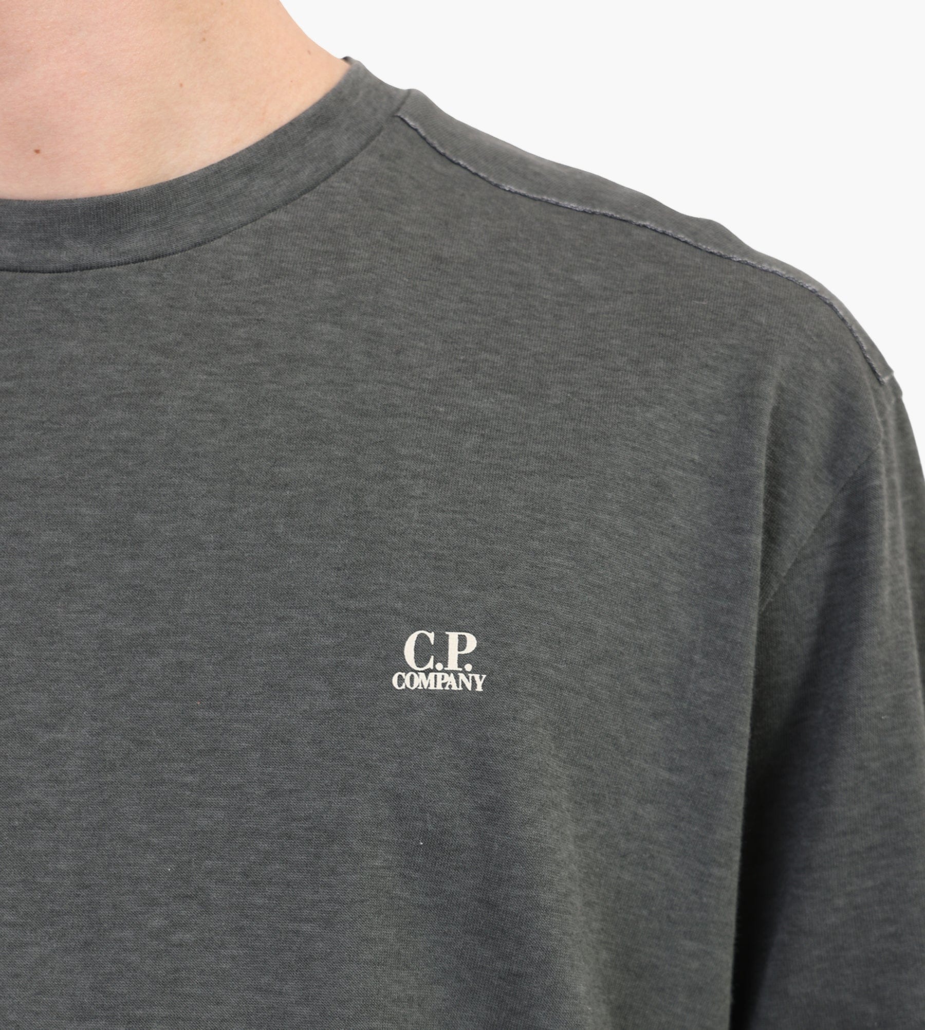 C.P. Company 20/1 Jersey Plated Logo T-Shirt Gunmetal