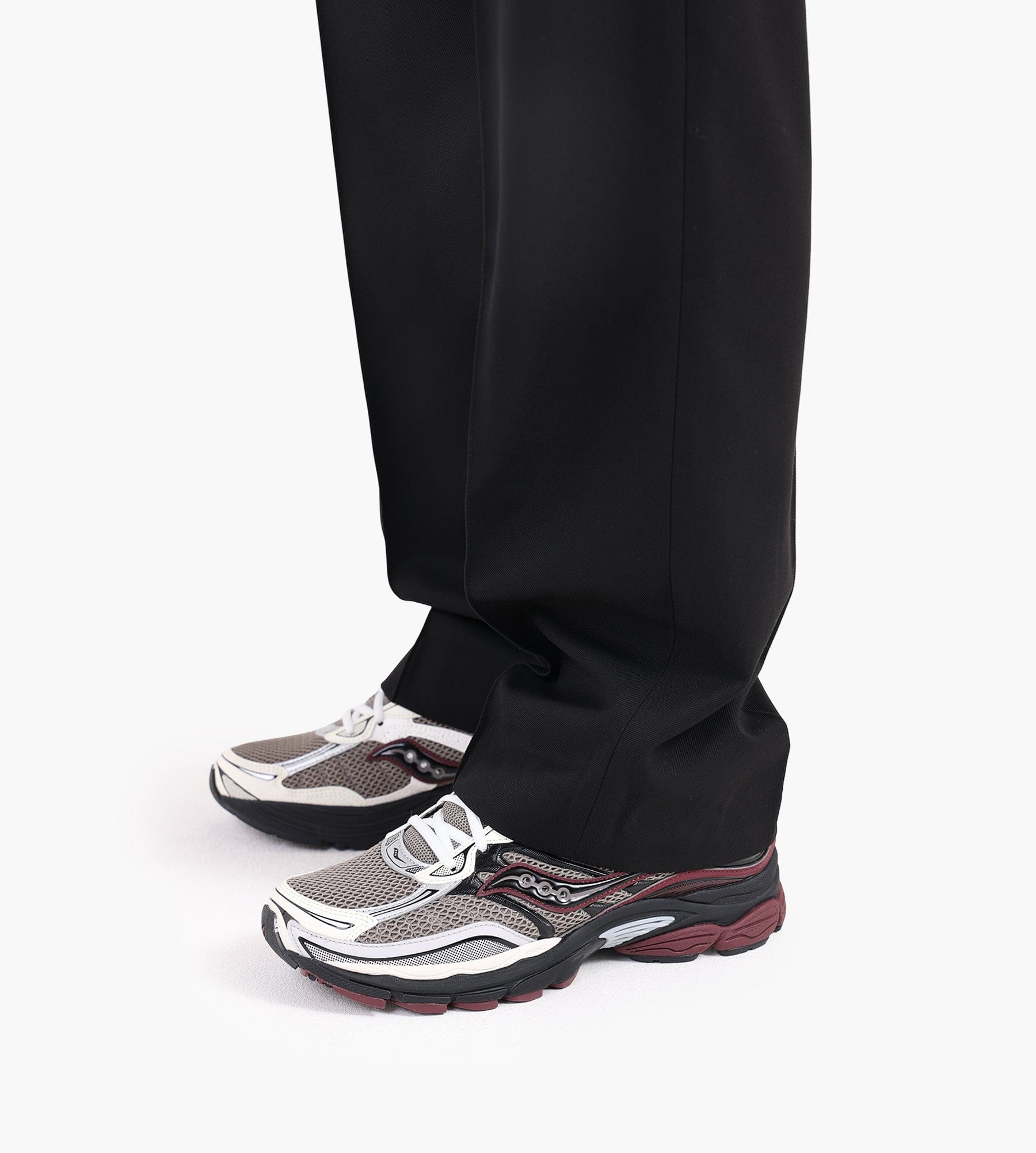 about:blank Everyday Pleated Trouser Polymix Black