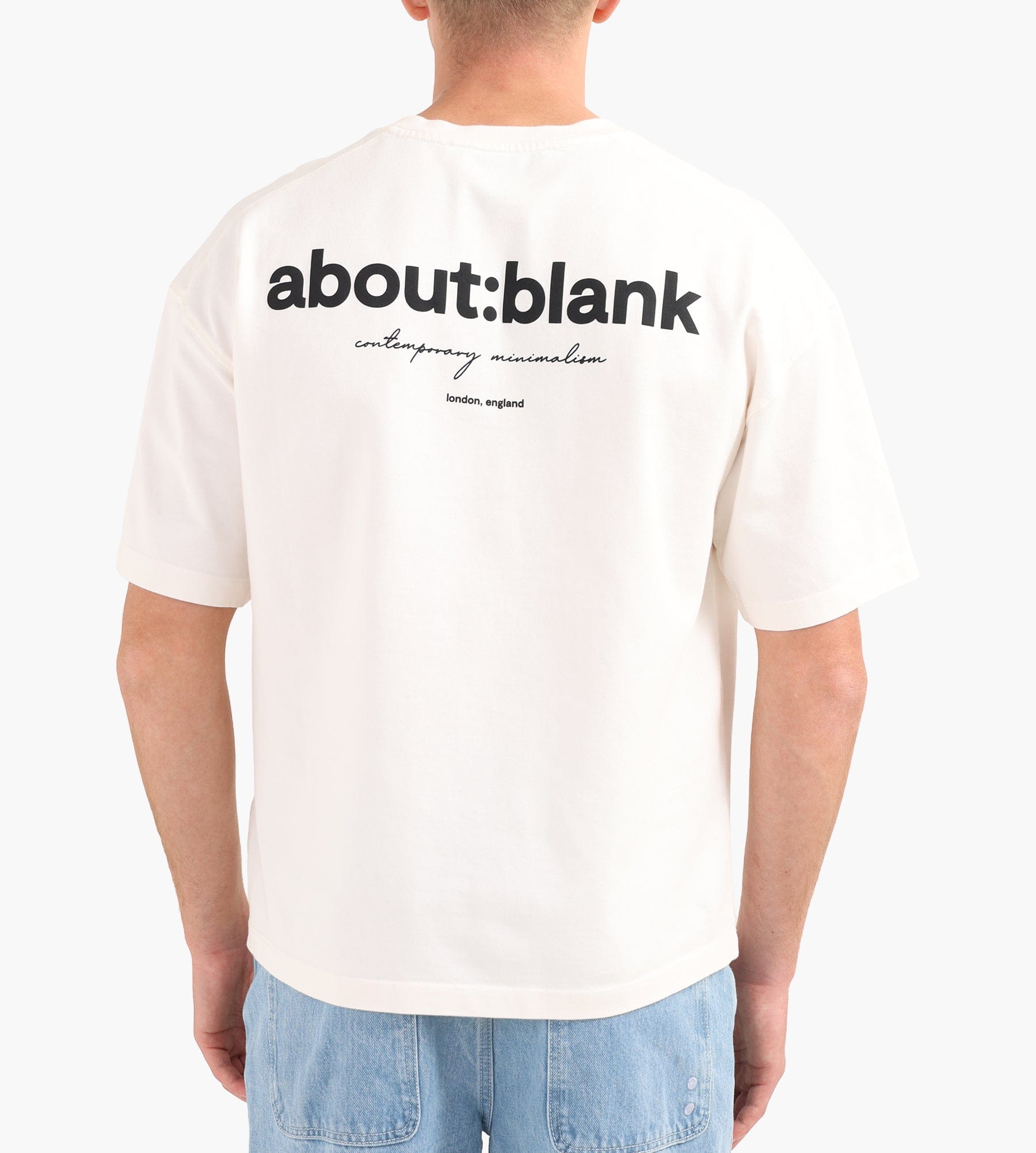 about:blank Box T-Shirt Oat Black