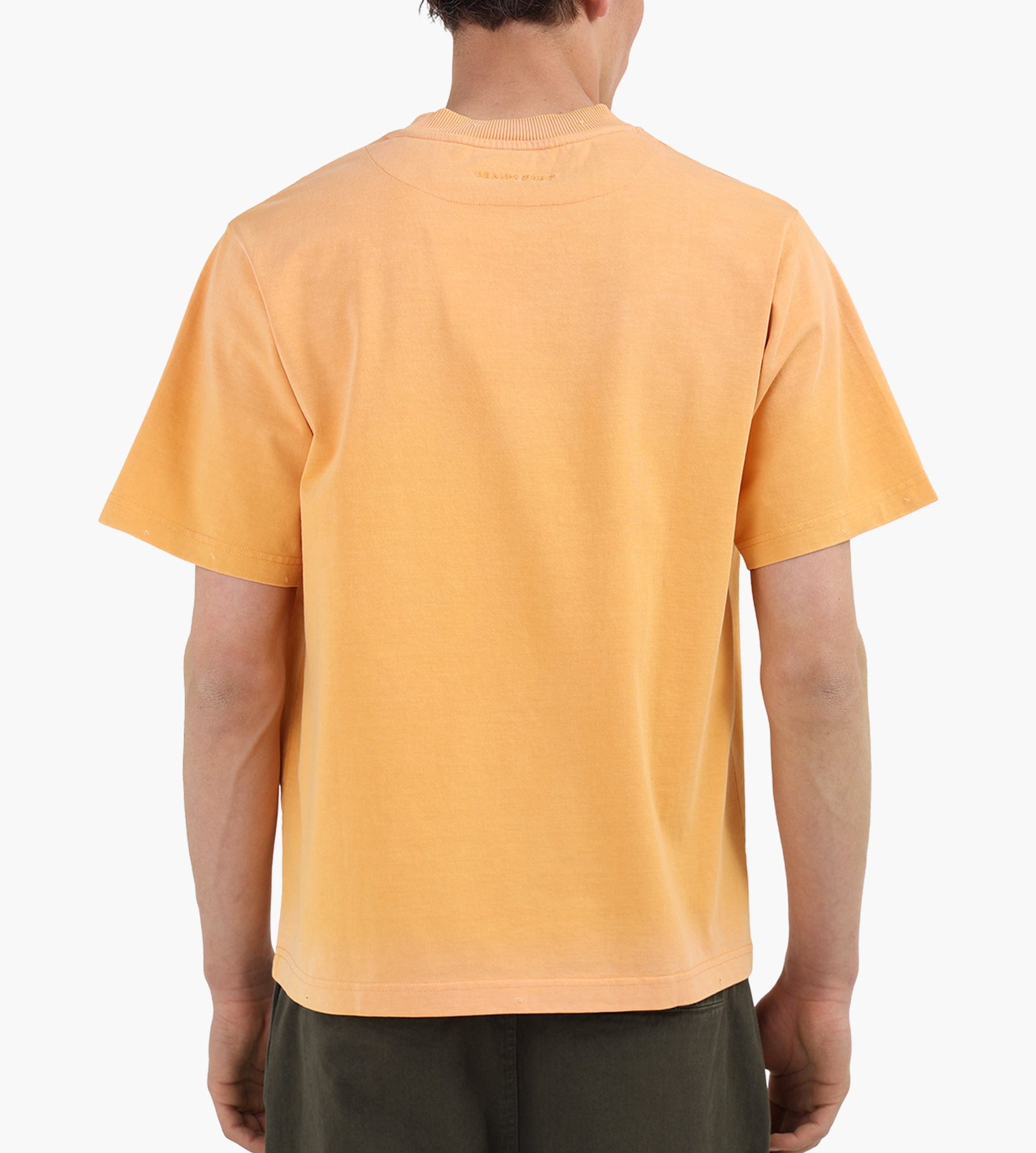 Bram's Fruit Distressed Script Logo T-shirt Orange