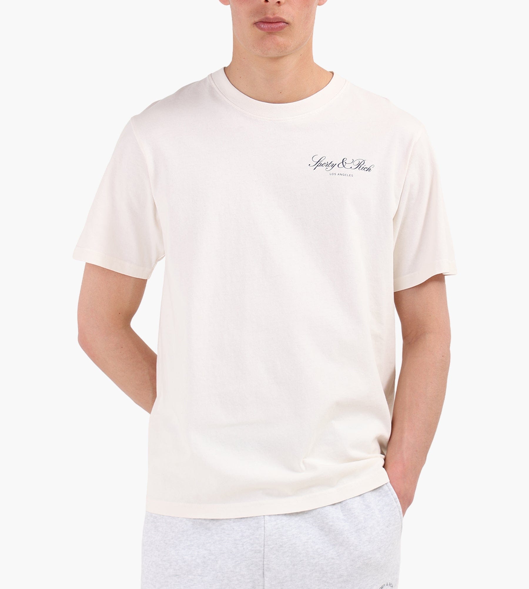 Sporty & Rich Vendome LA T-Shirt Ecru Navy