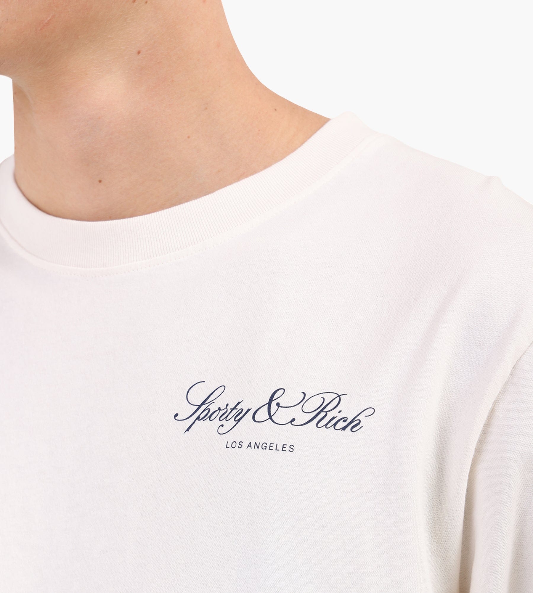 Sporty & Rich Vendome LA T-Shirt Ecru Navy