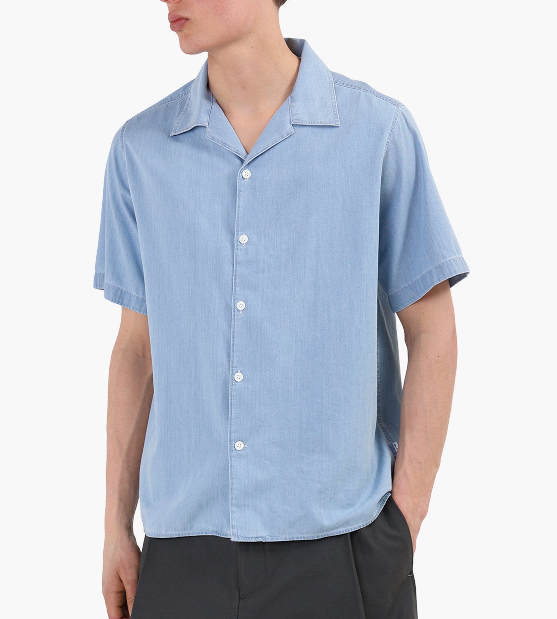 NN.07 Julio Short Sleeve Shirt 5765 Bleach Indigo