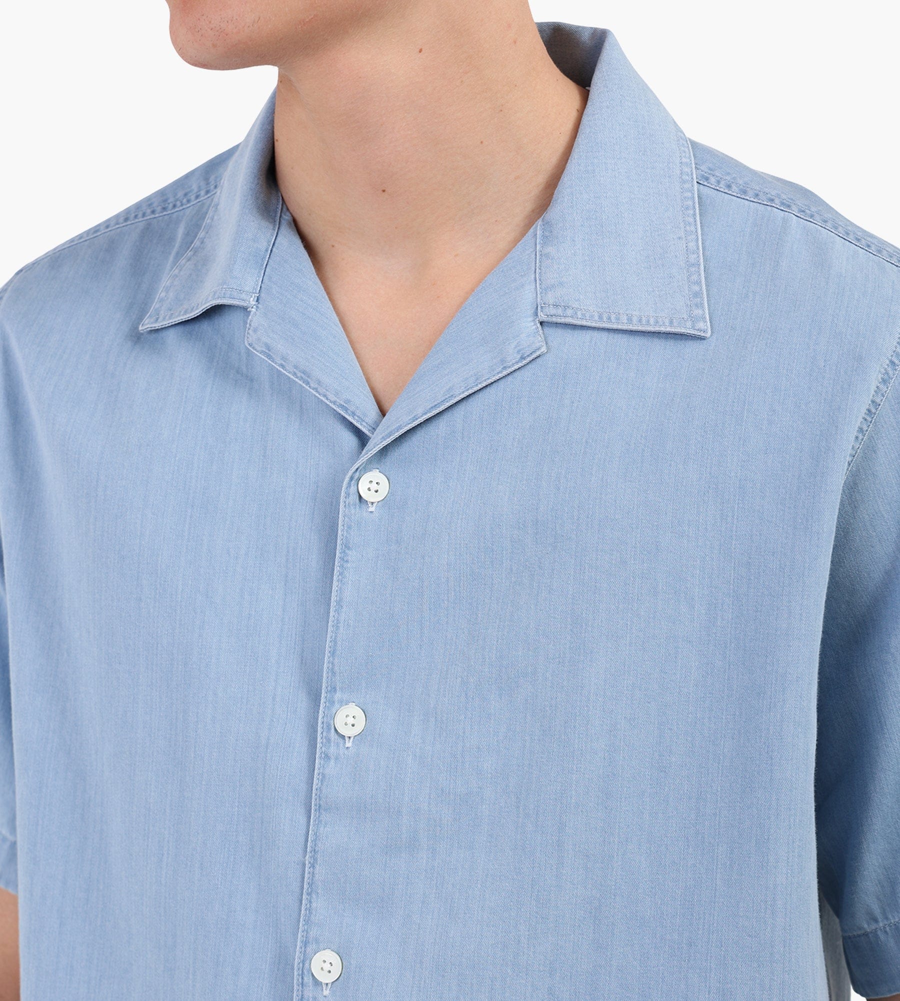 NN.07 Julio Short Sleeve Shirt 5765 Bleach Indigo