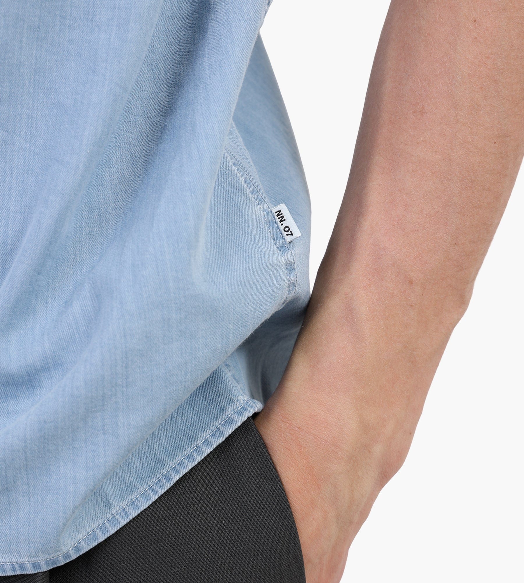 NN.07 Julio Short Sleeve Shirt 5765 Bleach Indigo