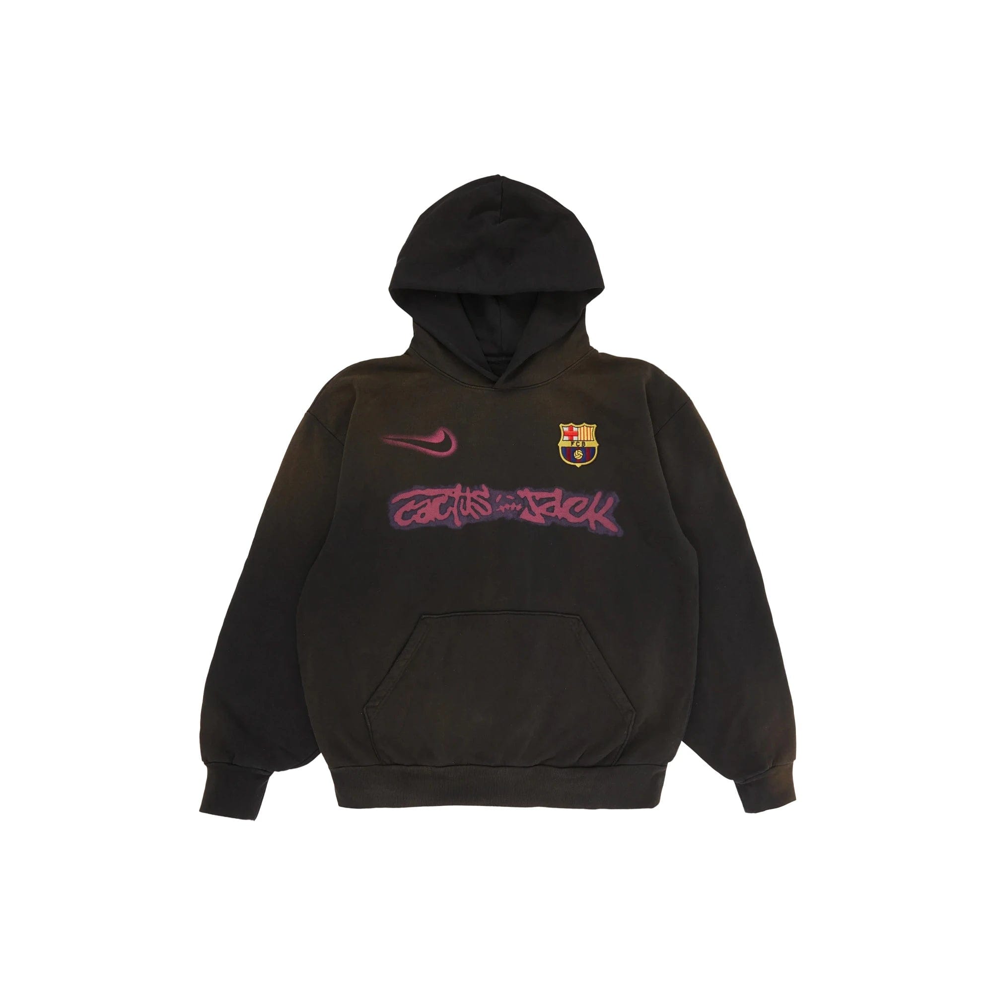 Travis Scott x Nike x FC Barcelona Spray Logo Hoodie 'Black' (2025)