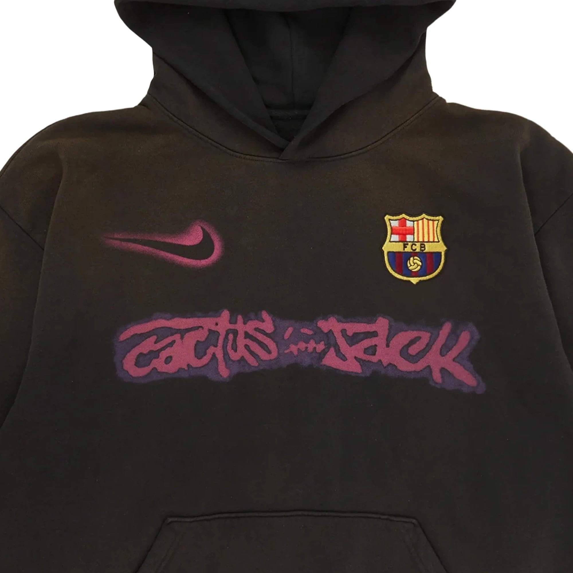Travis Scott x Nike x FC Barcelona Spray Logo Hoodie 'Black' (2025)