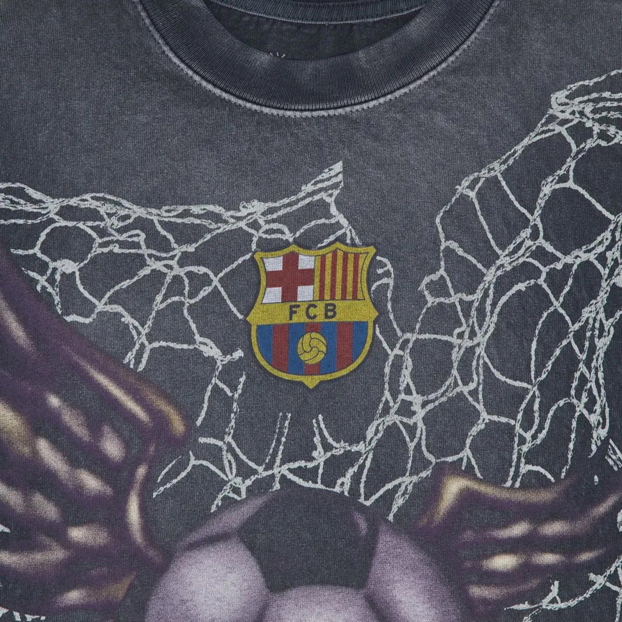 Travis Scott Cactus Jack by Travis Scott x FC Barcelona Washed Spray Logo T-Shirt 'Black' (2025)