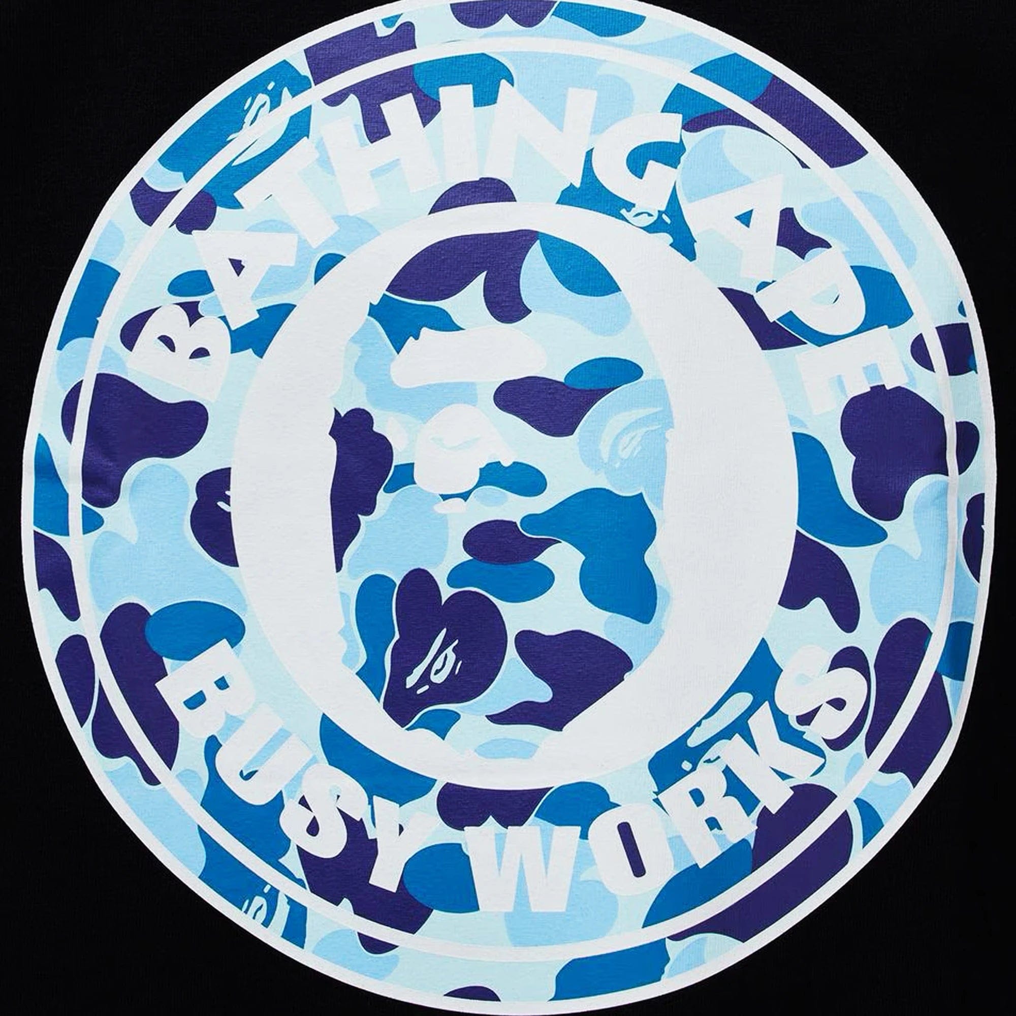 BAPE ABC Camo Single Color Busy Works Tee 'Black Blue' (2023)
