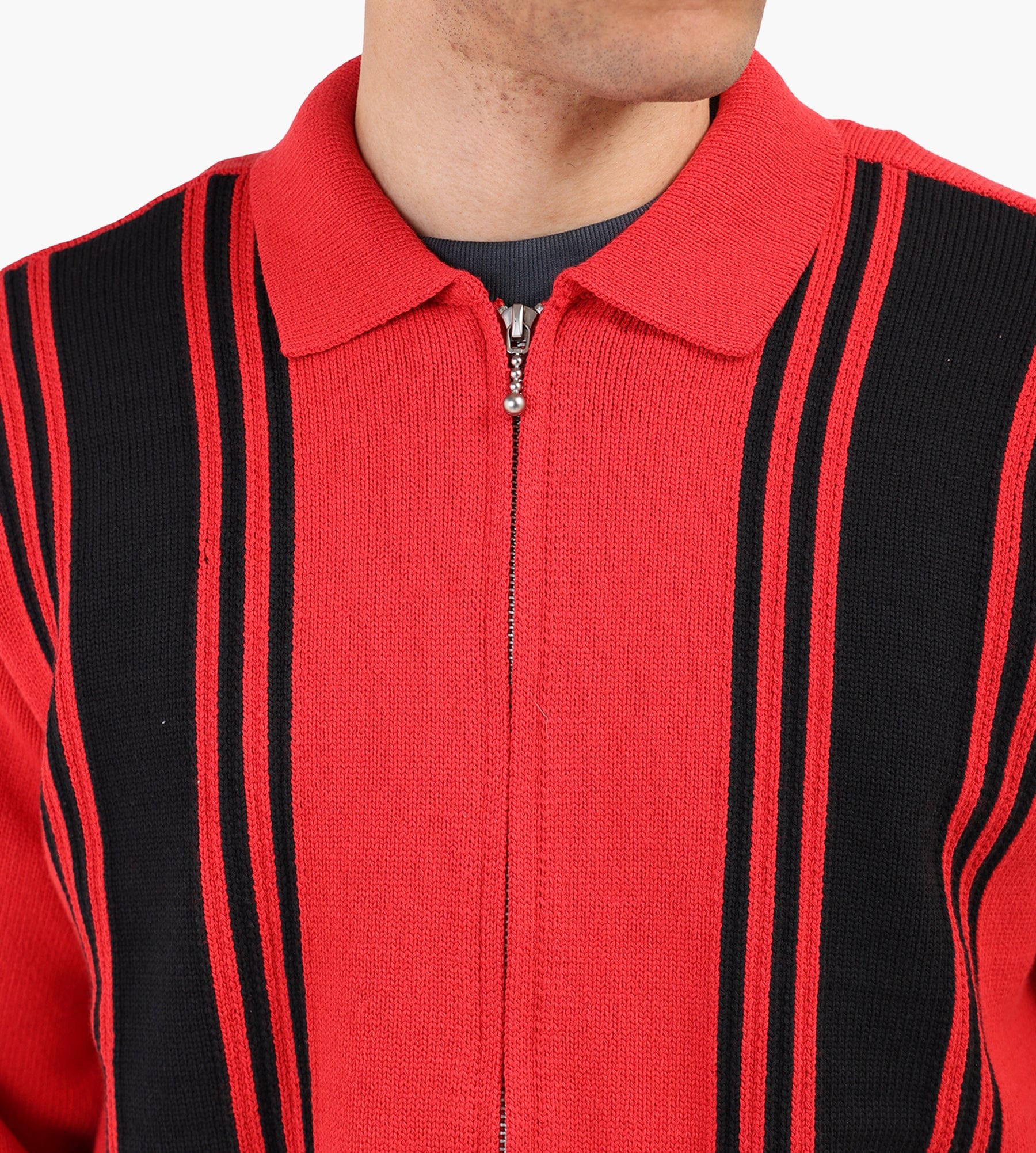 Obey Matt Zip Up Sweater Red Multi