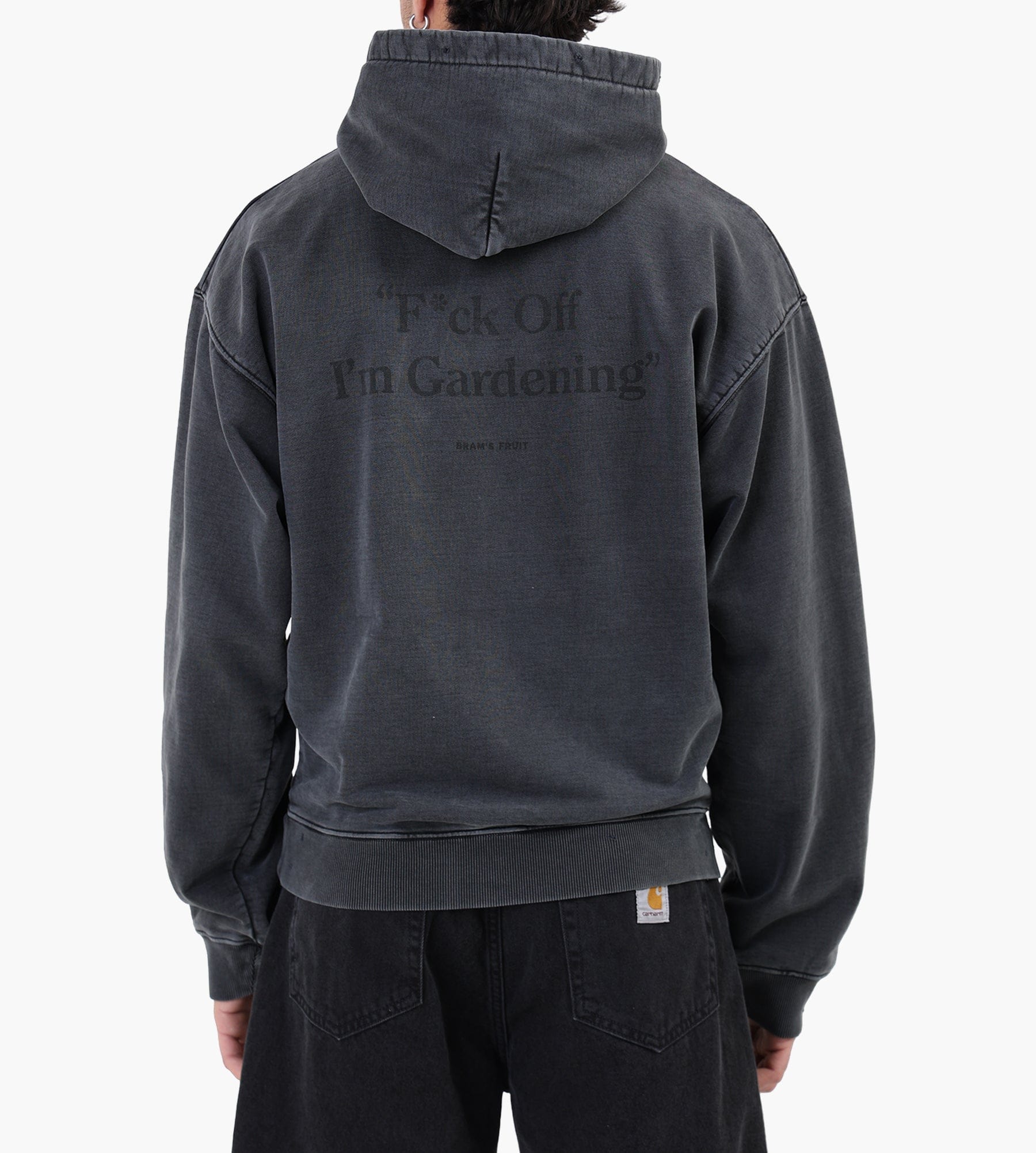 Bram's Fruit Distressed F*ck Off I'm Gardening Hoodie Washed Black