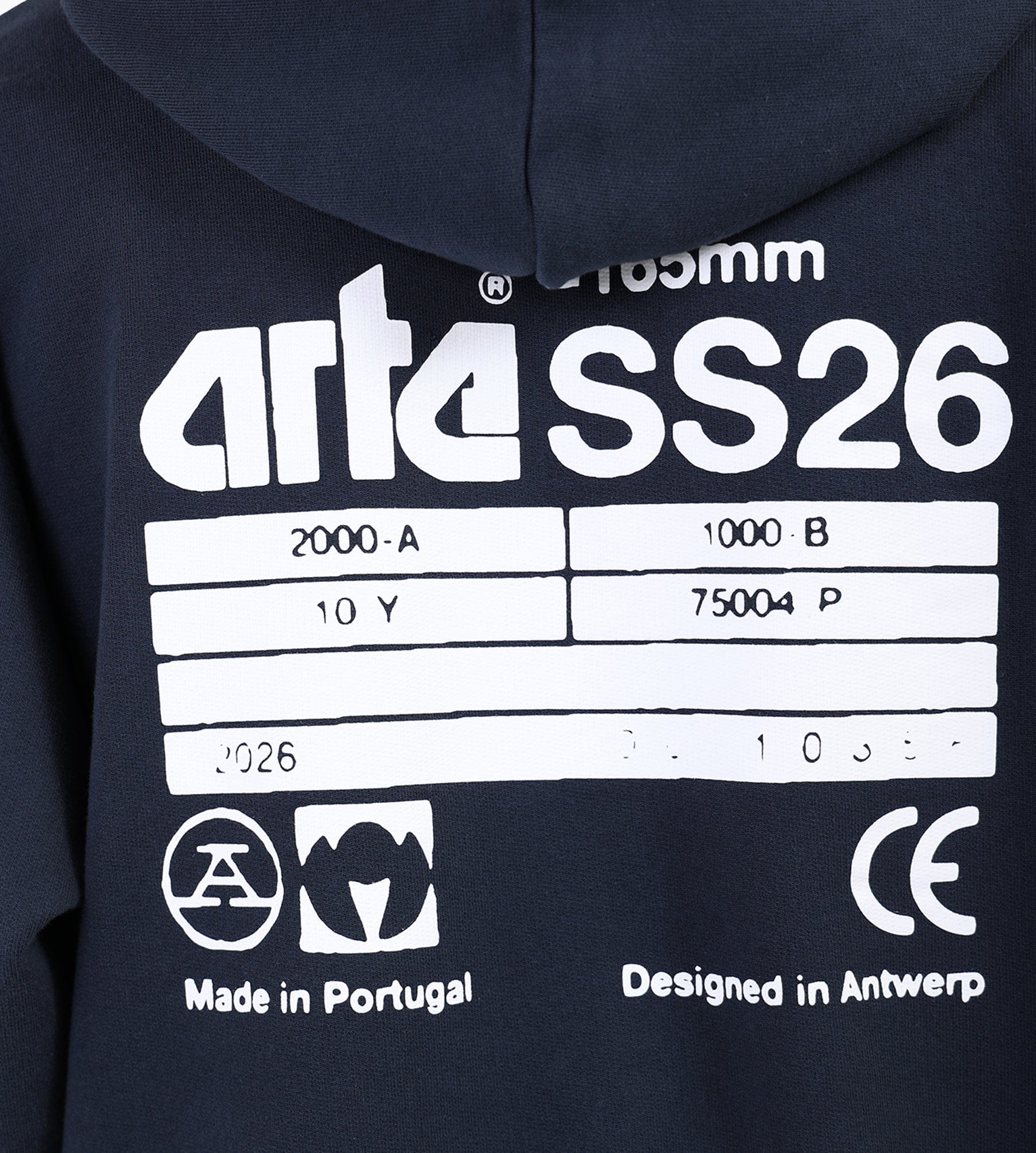 Arte Antwerp Back SS26 Hoodie Navy
