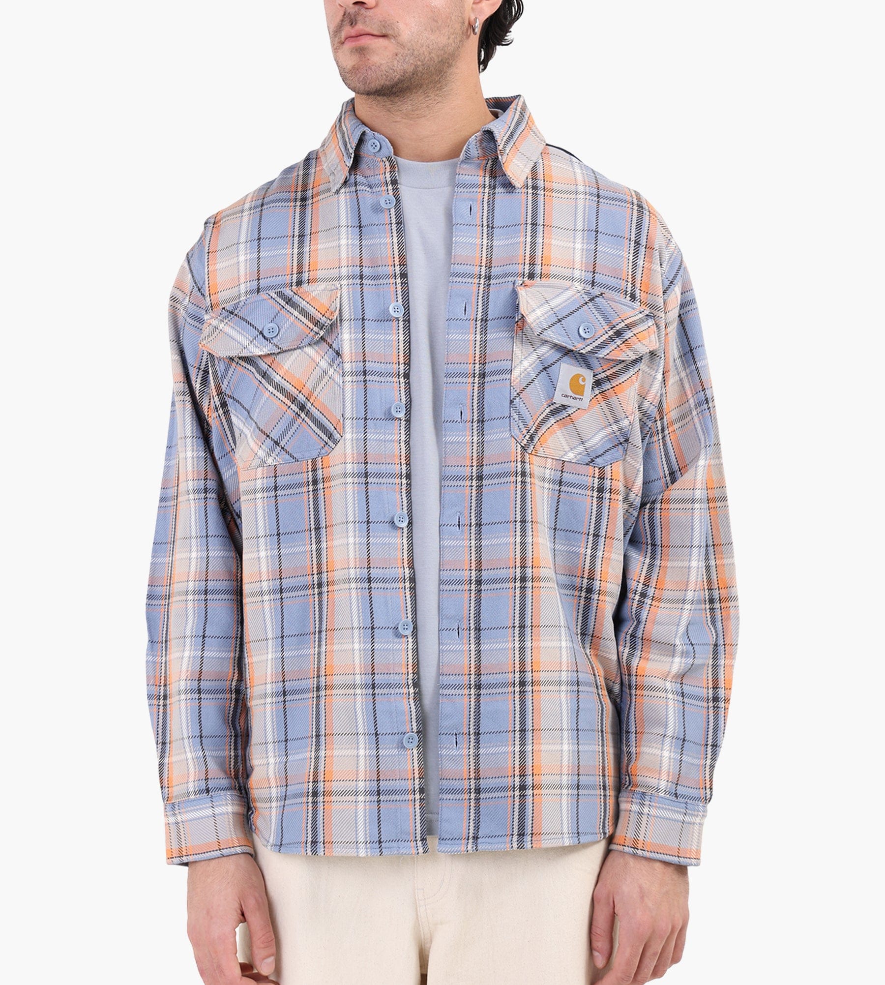 Carhartt WIP Long Sleeve Tunick Shirt Tunick Check Gentle Blue