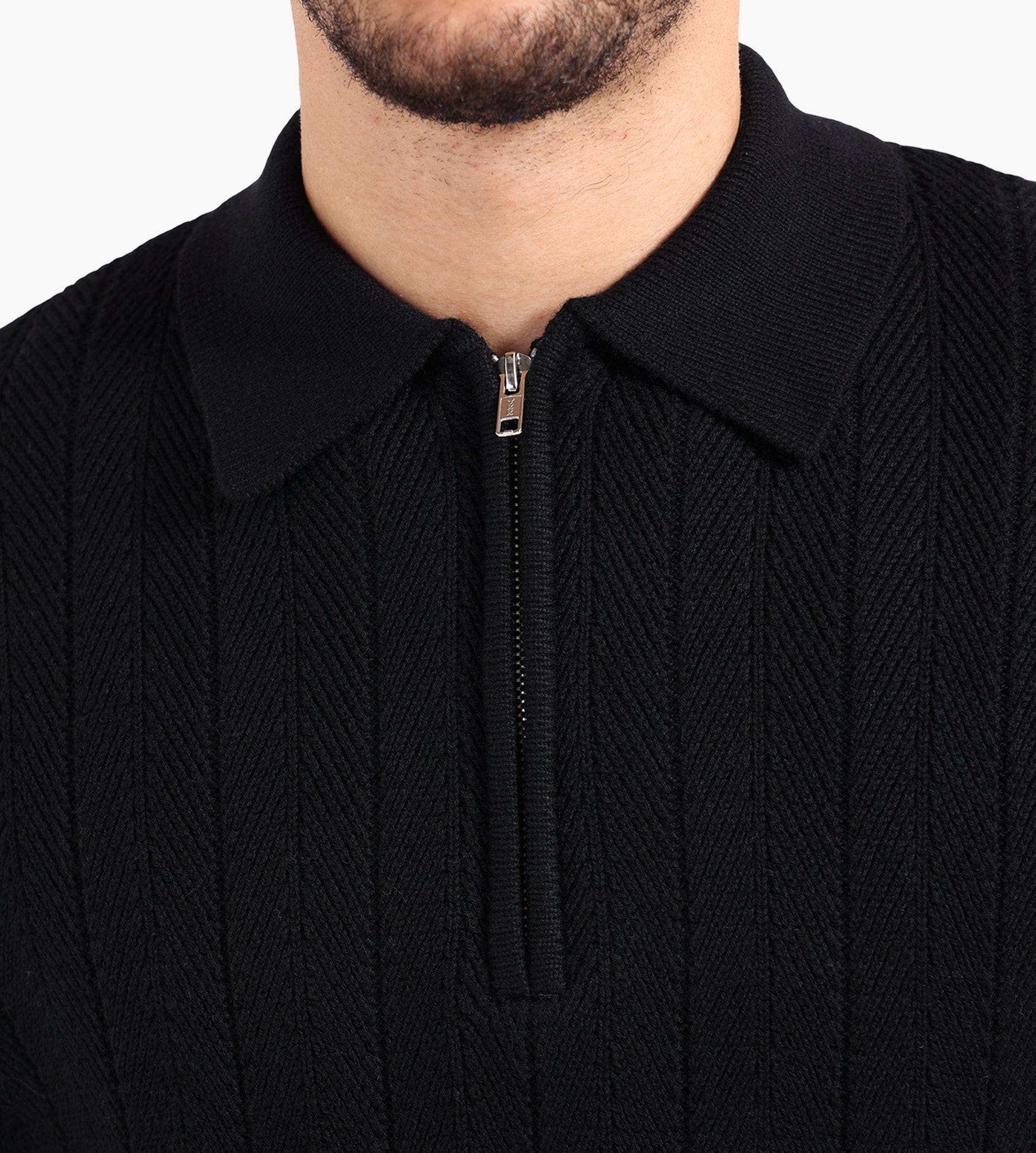 Libertine-Libertine Scent 3651 Half Zip Sweater Black