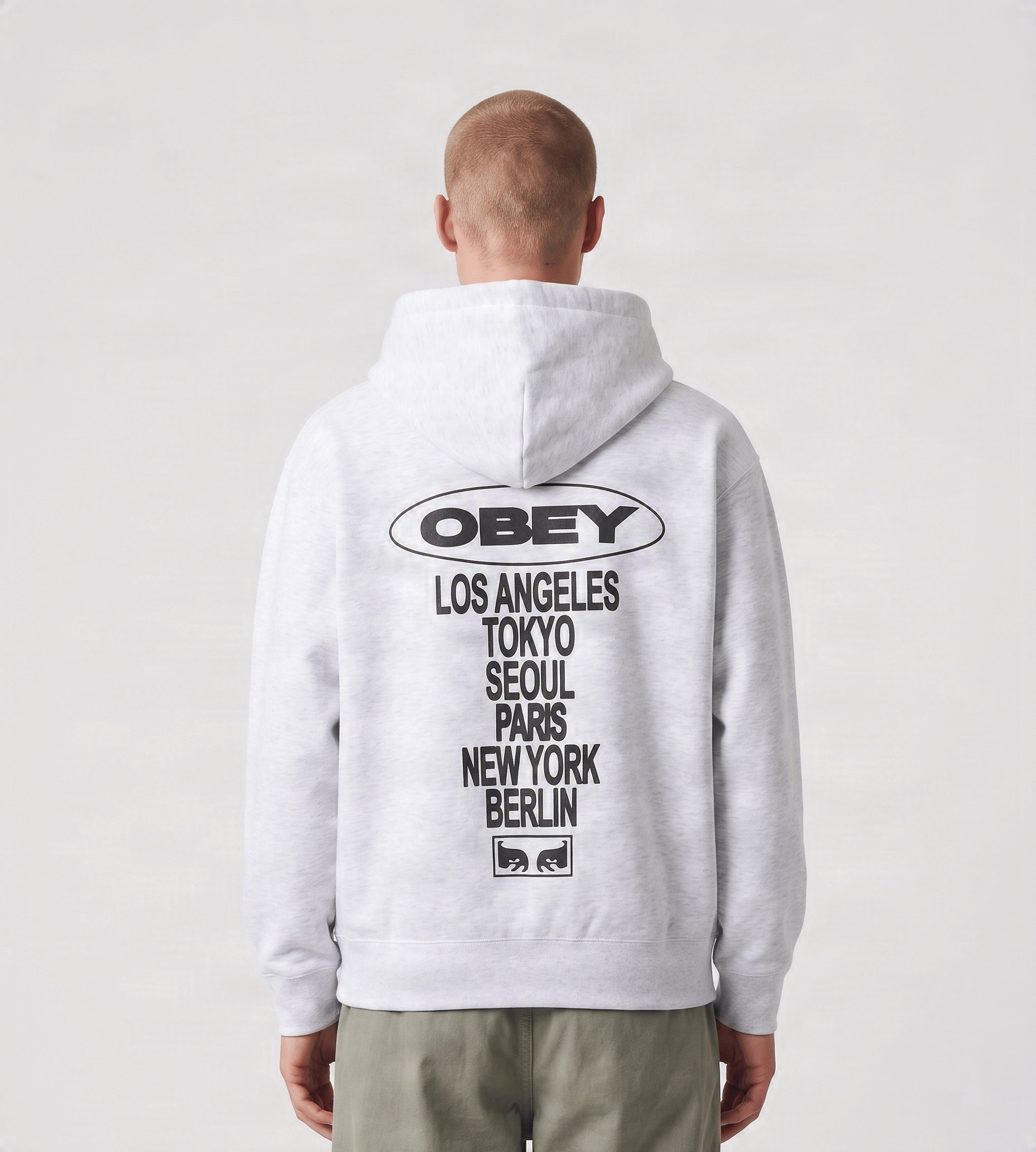 Obey Oval Cities Hoodie Ash Grey
