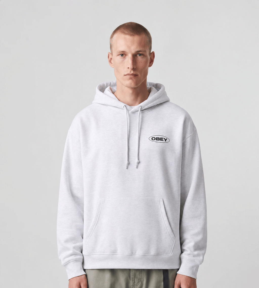 Obey Oval Cities Hoodie Ash Grey