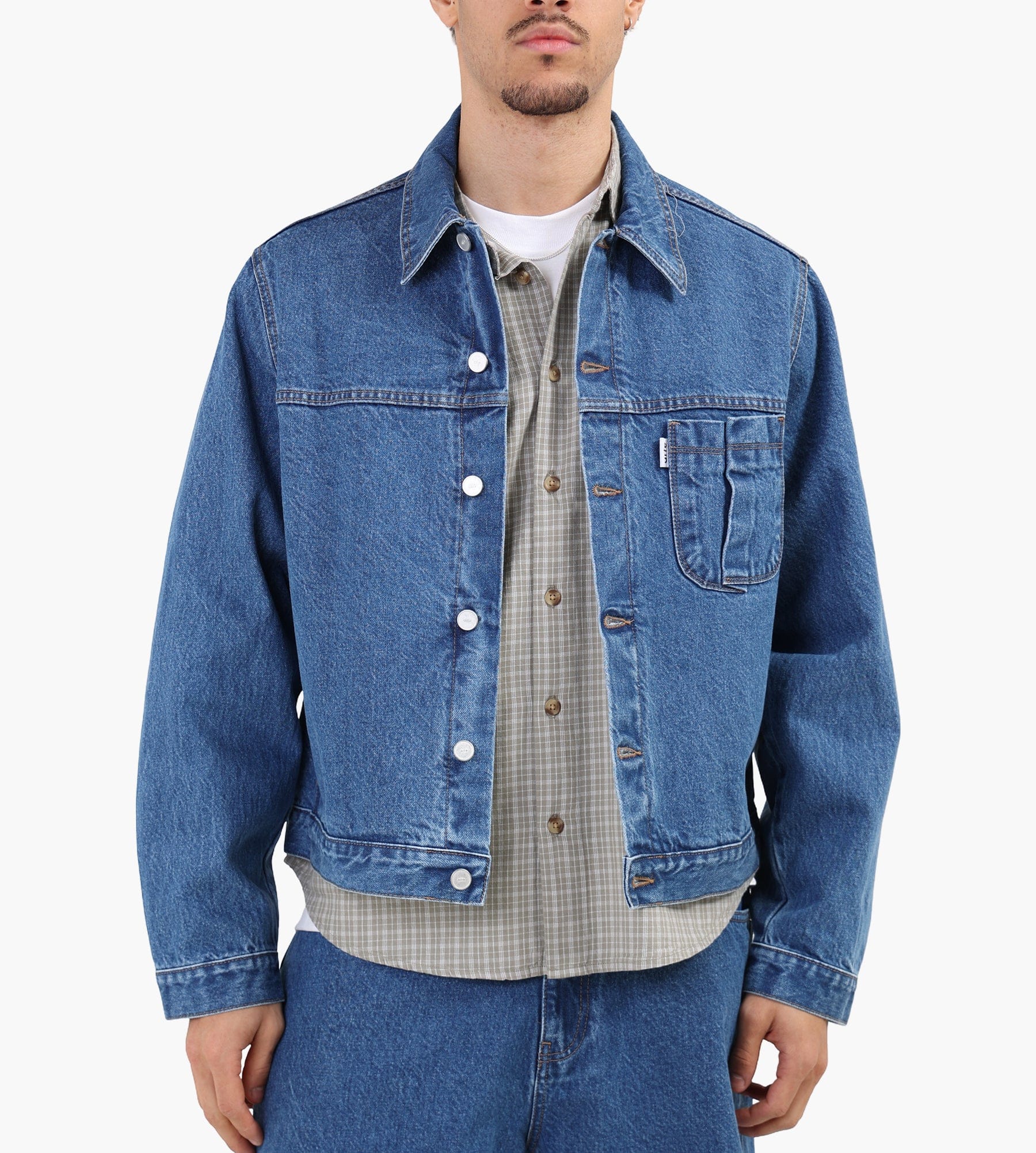 Arte Antwerp Fold Pocket Denim Jacket Raw Denim