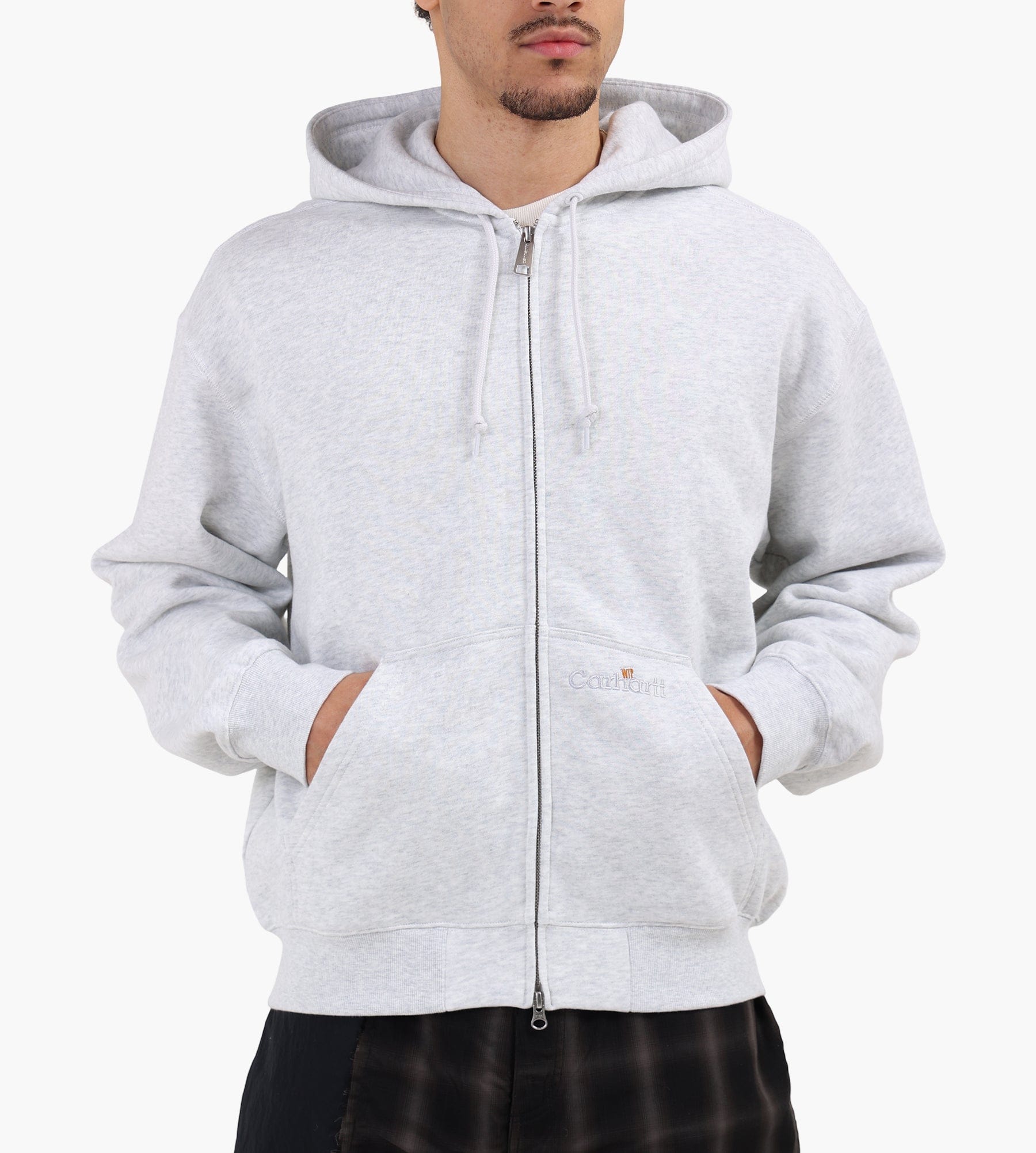 Carhartt WIP Hooded WIP Label Sweat Jacket Ash Heather