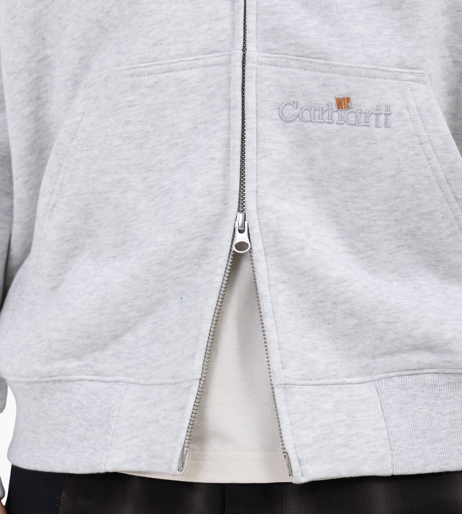 Carhartt WIP Hooded WIP Label Sweat Jacket Ash Heather