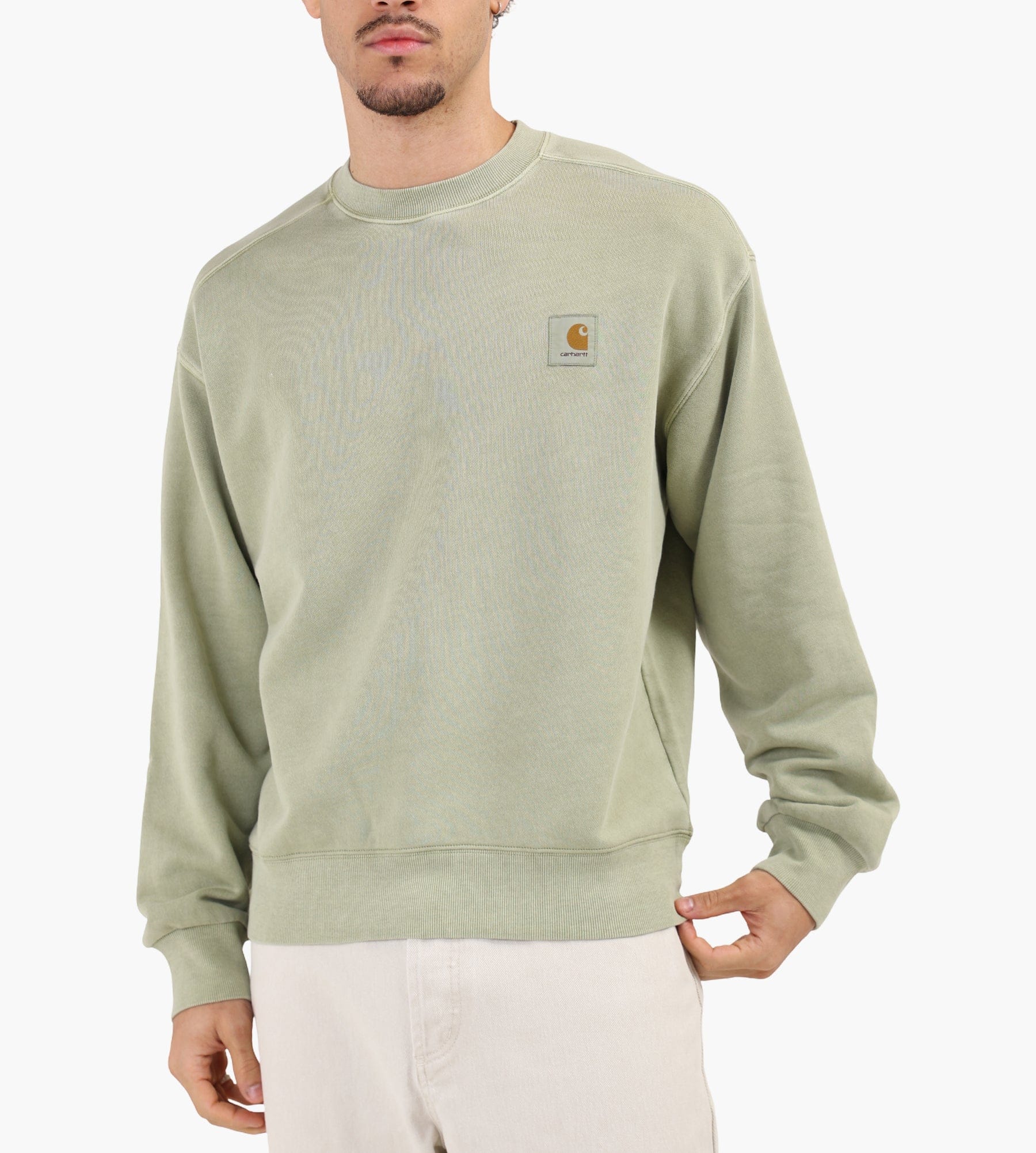 Carhartt WIP Nelson Sweater Gentle Green Garment Dyed