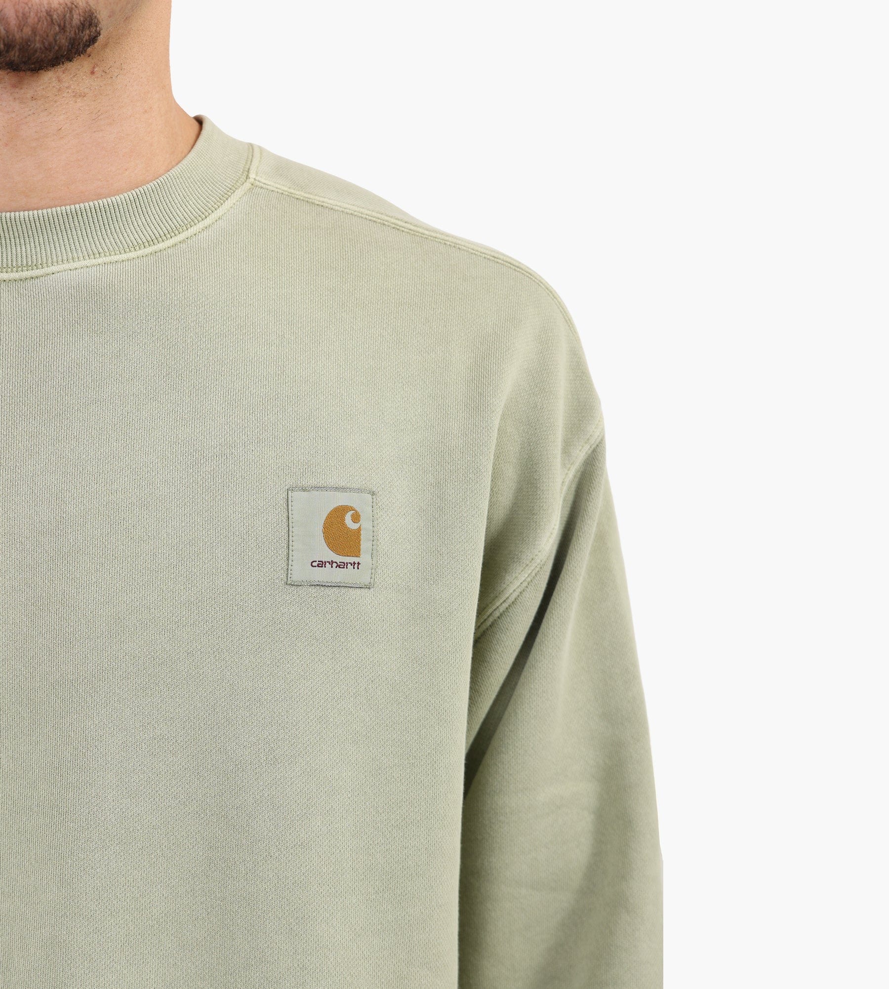 Carhartt WIP Nelson Sweater Gentle Green Garment Dyed