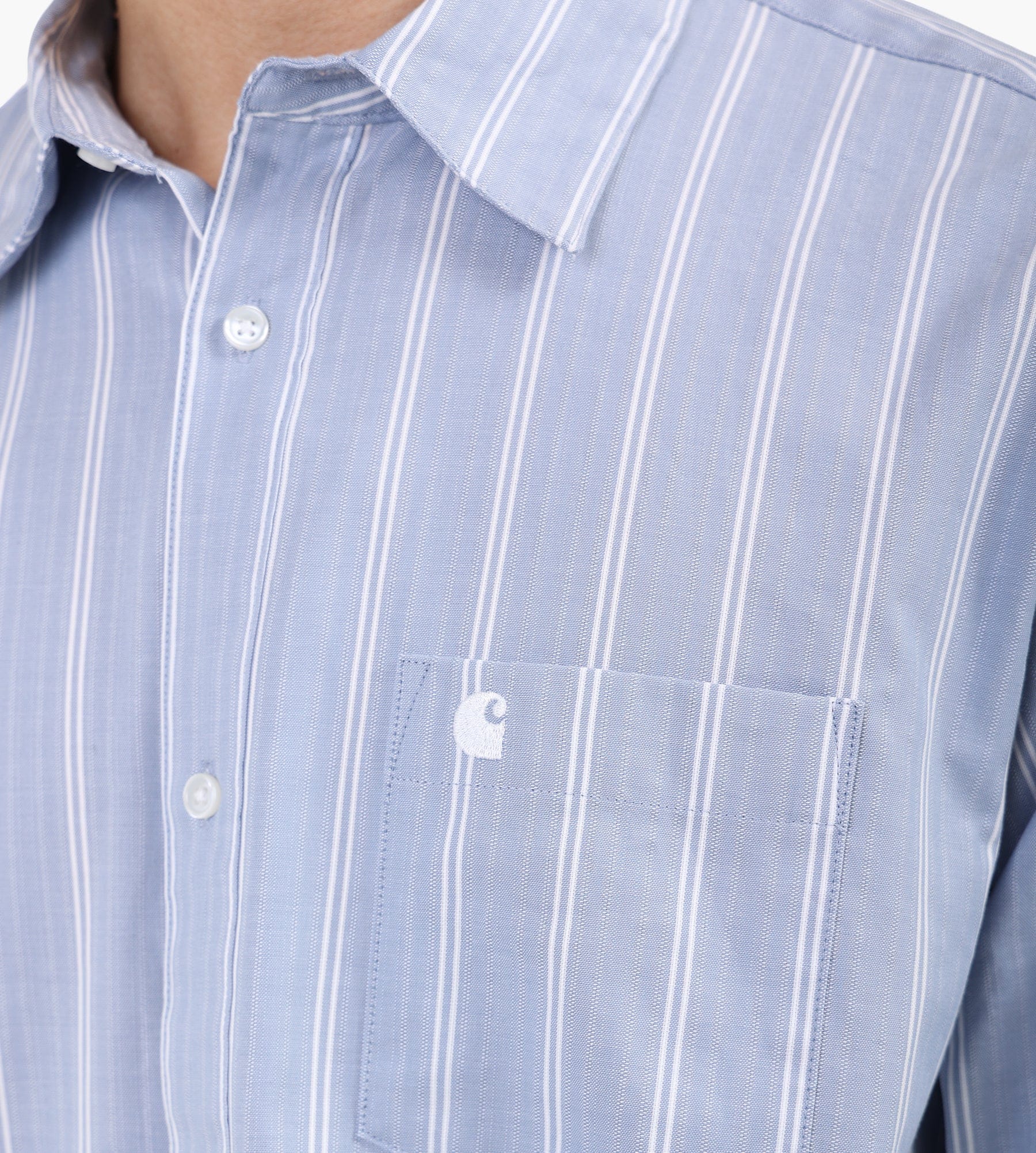 Carhartt WIP Long Sleeve Beale Shirt Beale Stripe Gentle Blue White