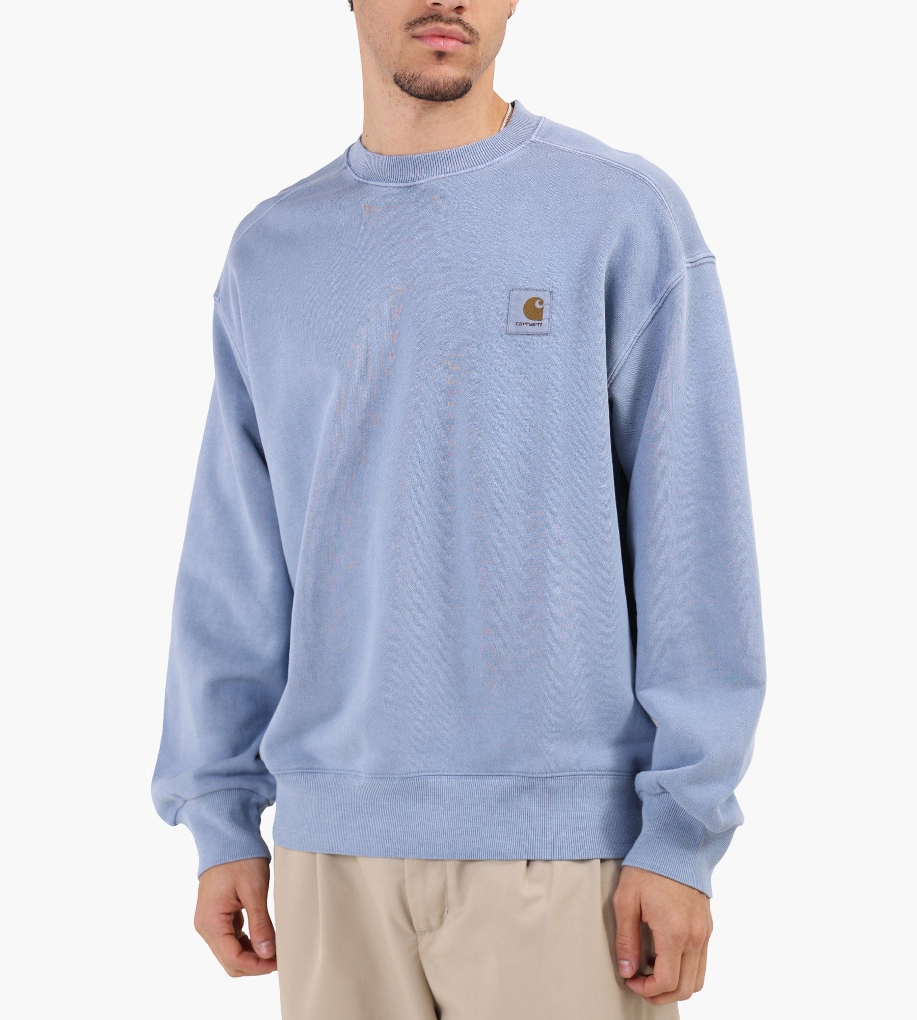 Carhartt WIP Nelson Sweater Gentle Blue Garment Dyed