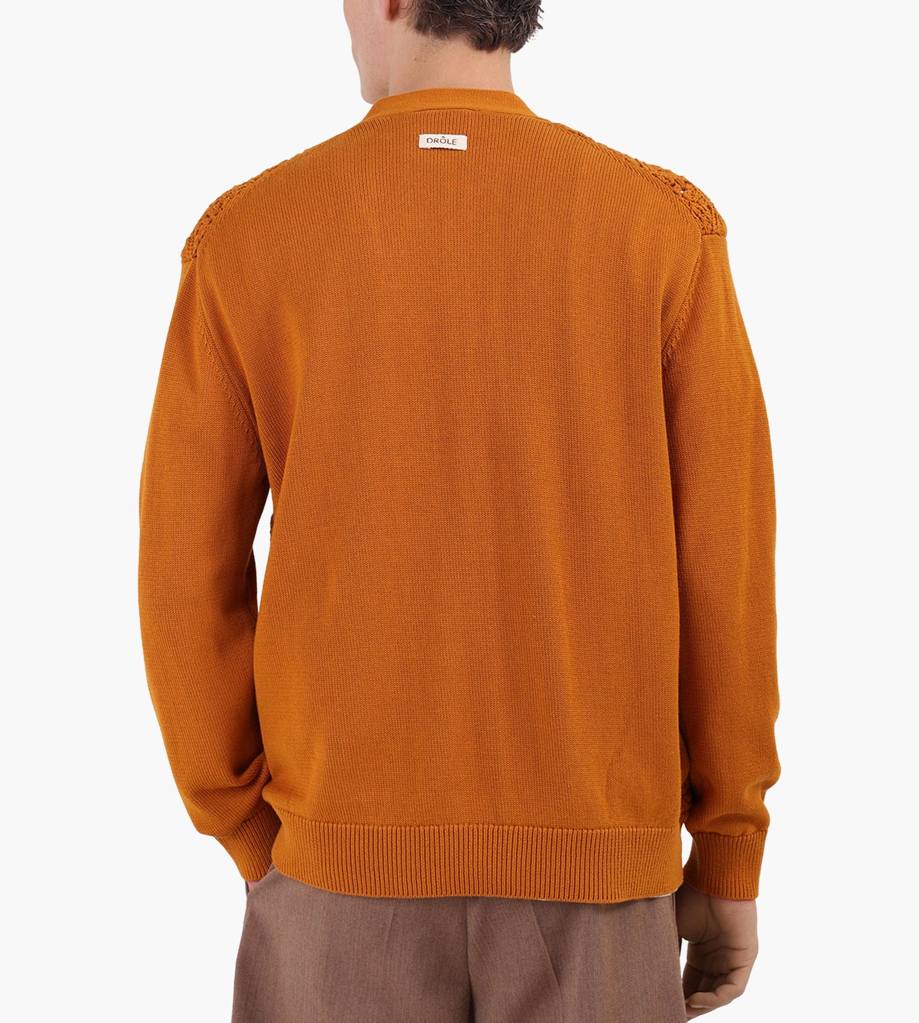 Drôle de Monsieur Cardigan Maille Crochet Dark Orange