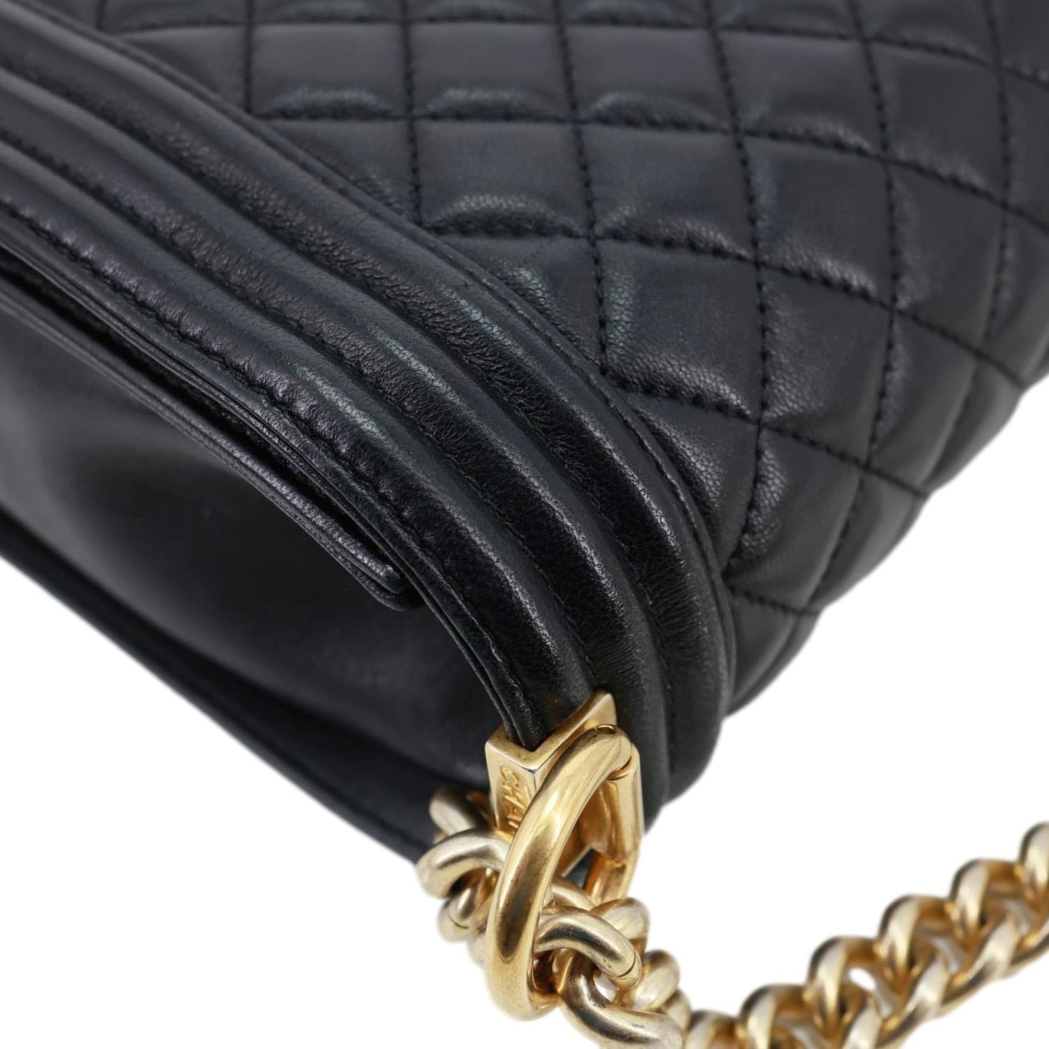 CHANEL Boy Flap Large Quilted Leather Crossbody Bag Black
