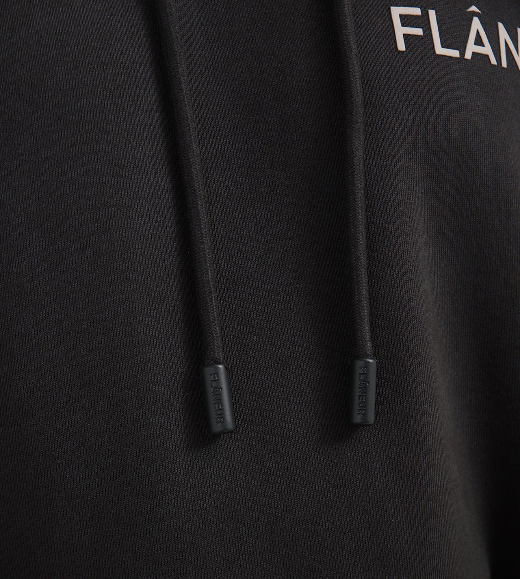 Flâneur Double Logo Washed Hoodie Black