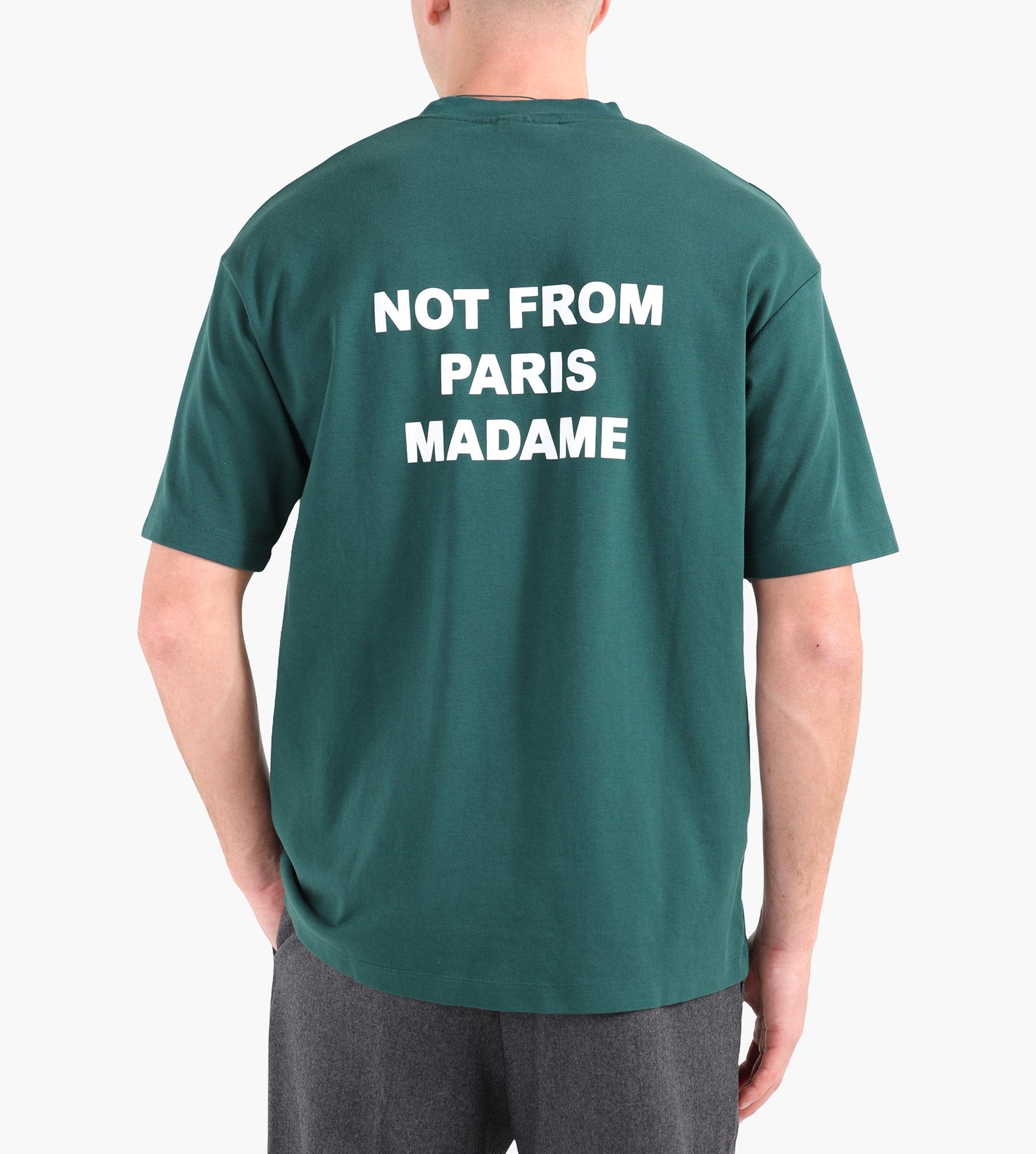 Drôle de Monsieur Le T-Shirt Slogan Dark Green