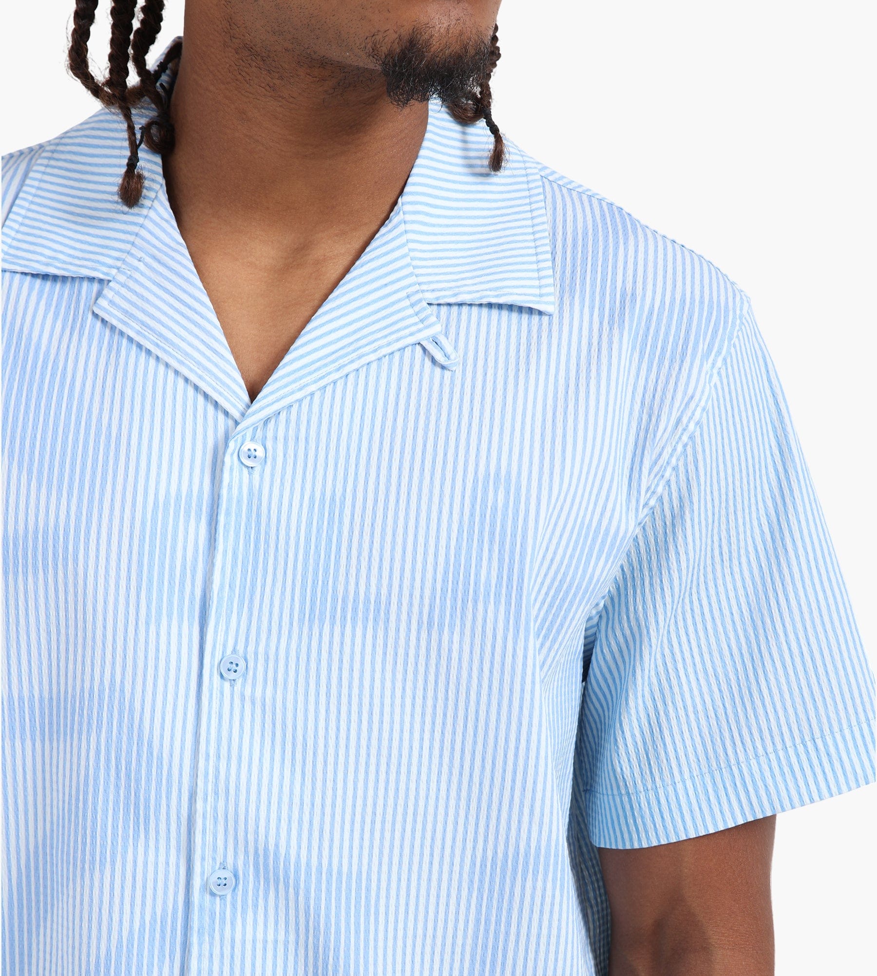 OLAF Stripe Sun Aop Camp Shirt Surf Blue